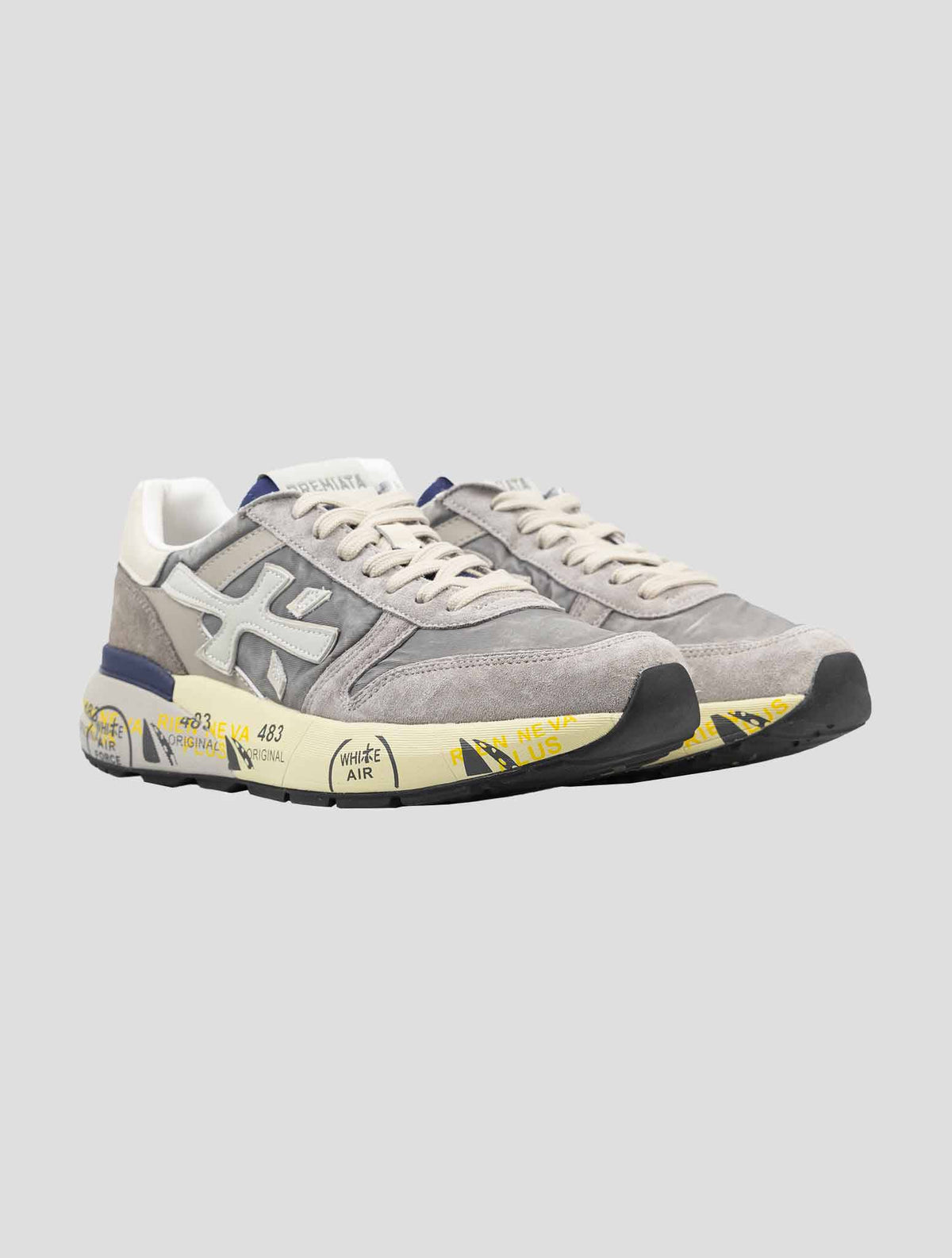 Premiata Gray Pa Leather Suede Pu Sneakers 6