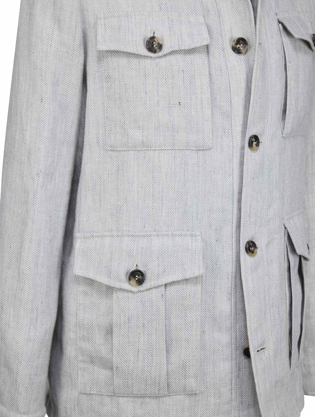 Luigi Borrelli Gray Linen Virgin Wool Coat 4