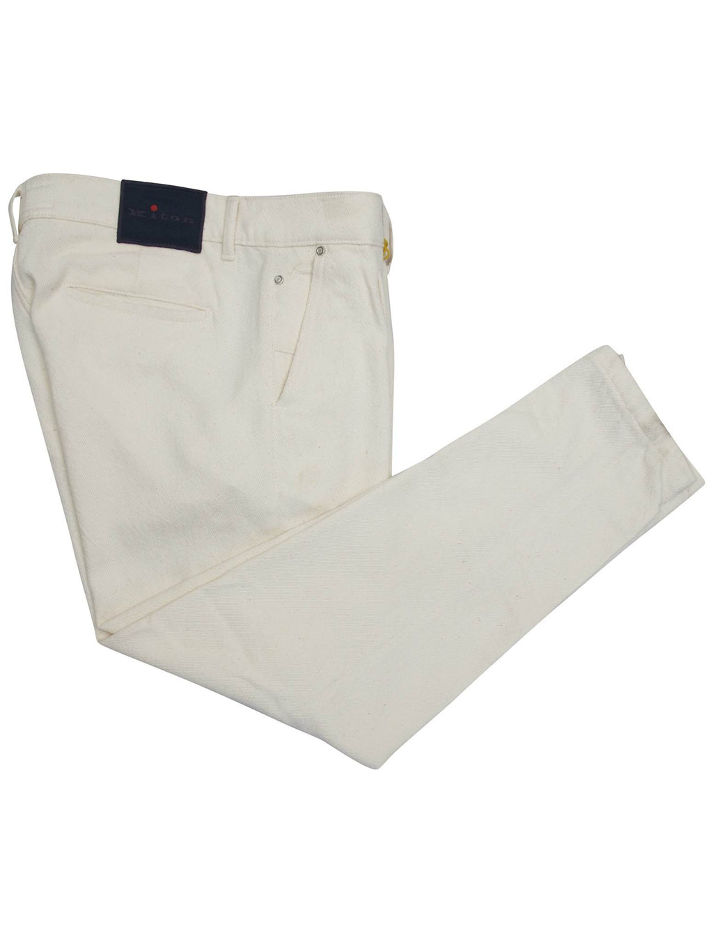 Kiton White Cotton Pants 1