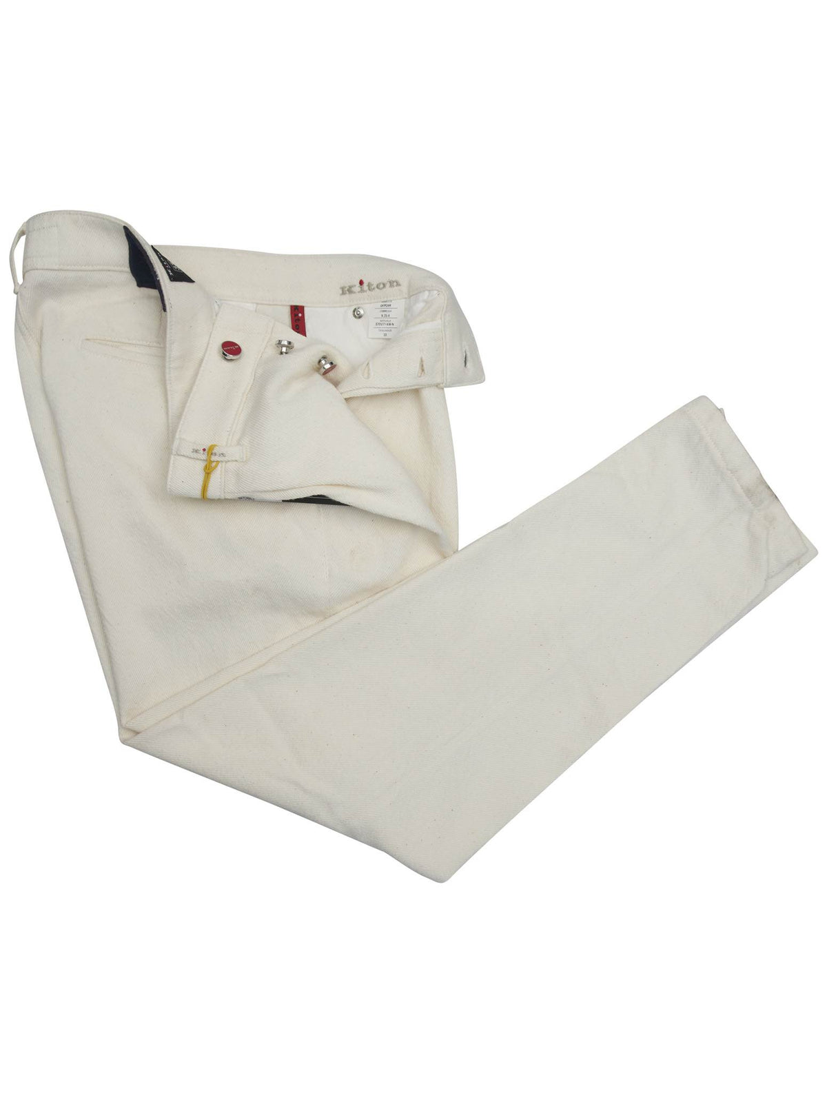 Kiton White Cotton Pants 2