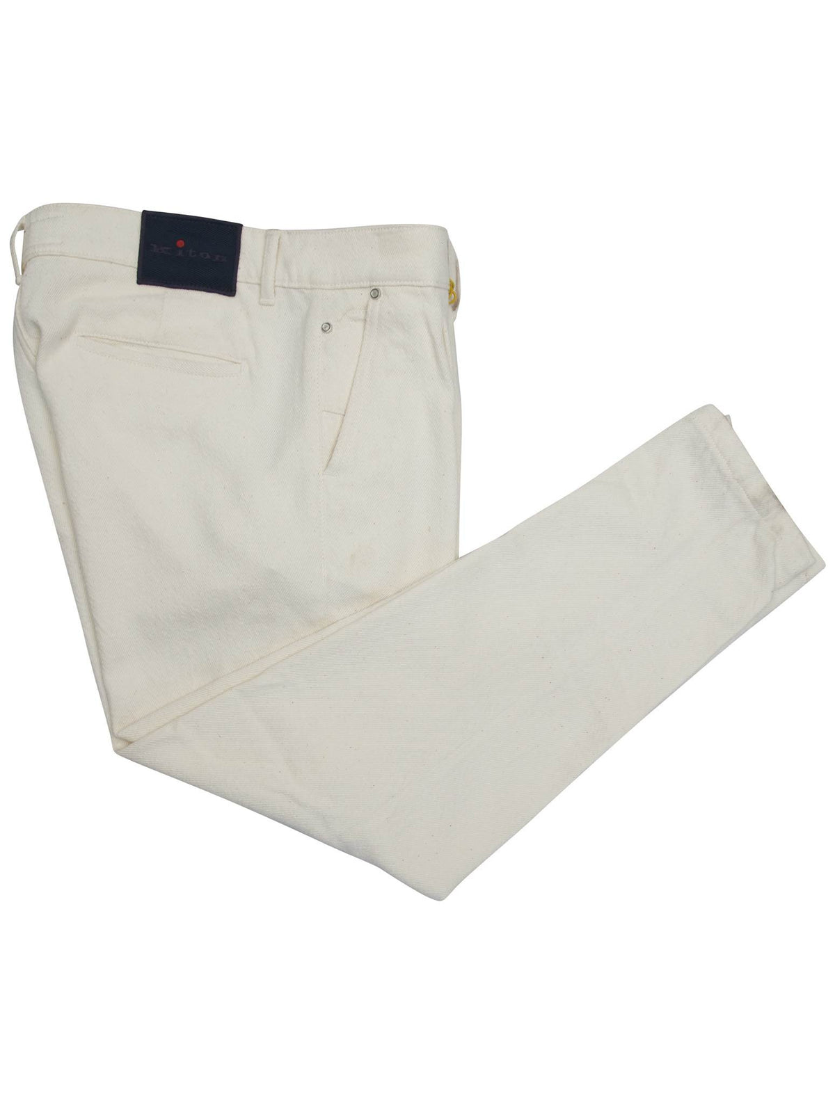 Kiton White Cotton Pants 4