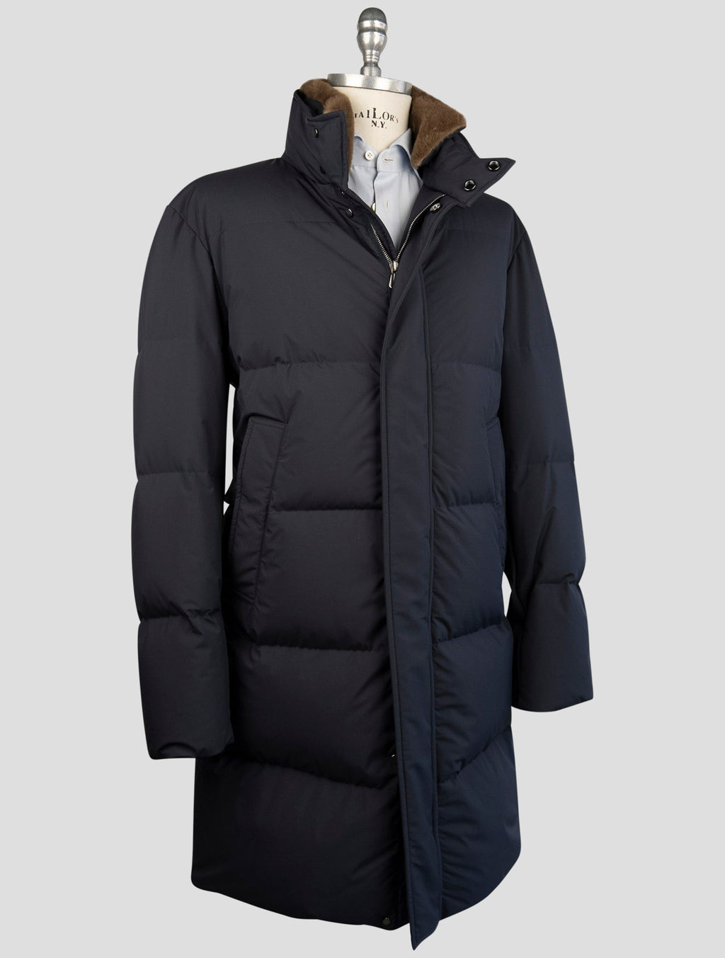 Cesare Attolini  Blue Pl Fur Collar Coat 2