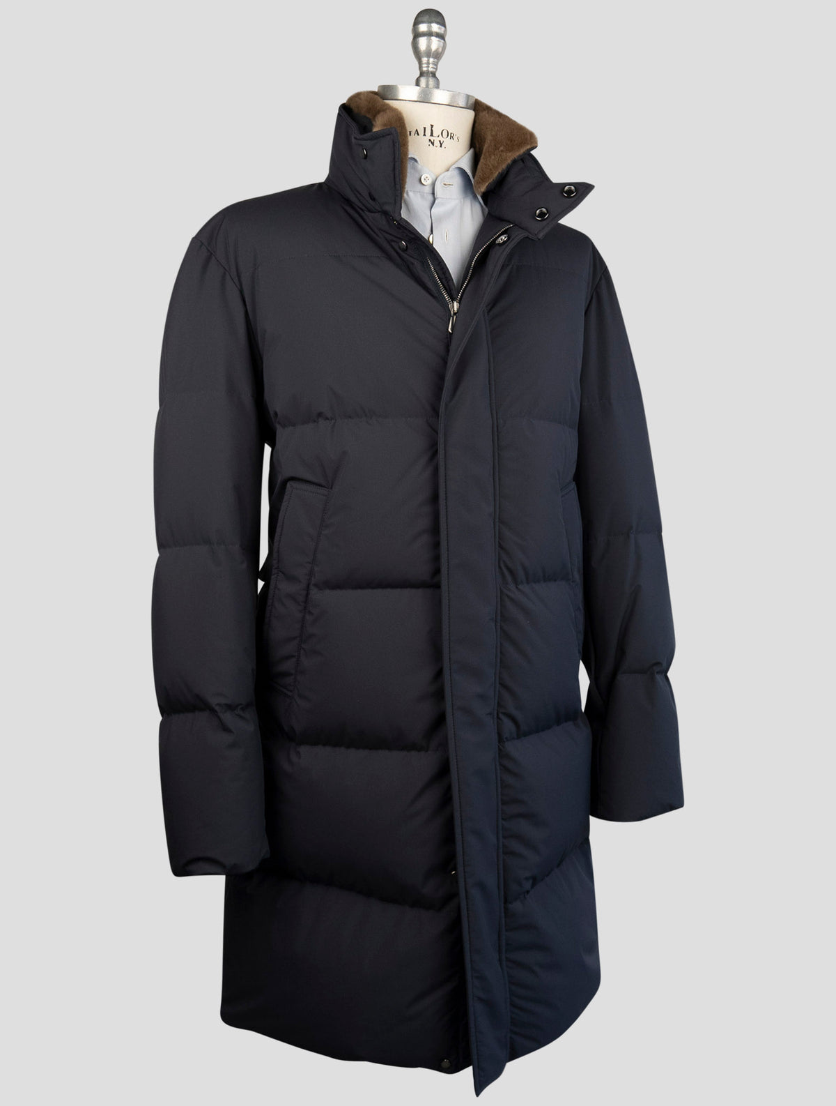 Cesare Attolini  Blue Pl Fur Collar Coat 2