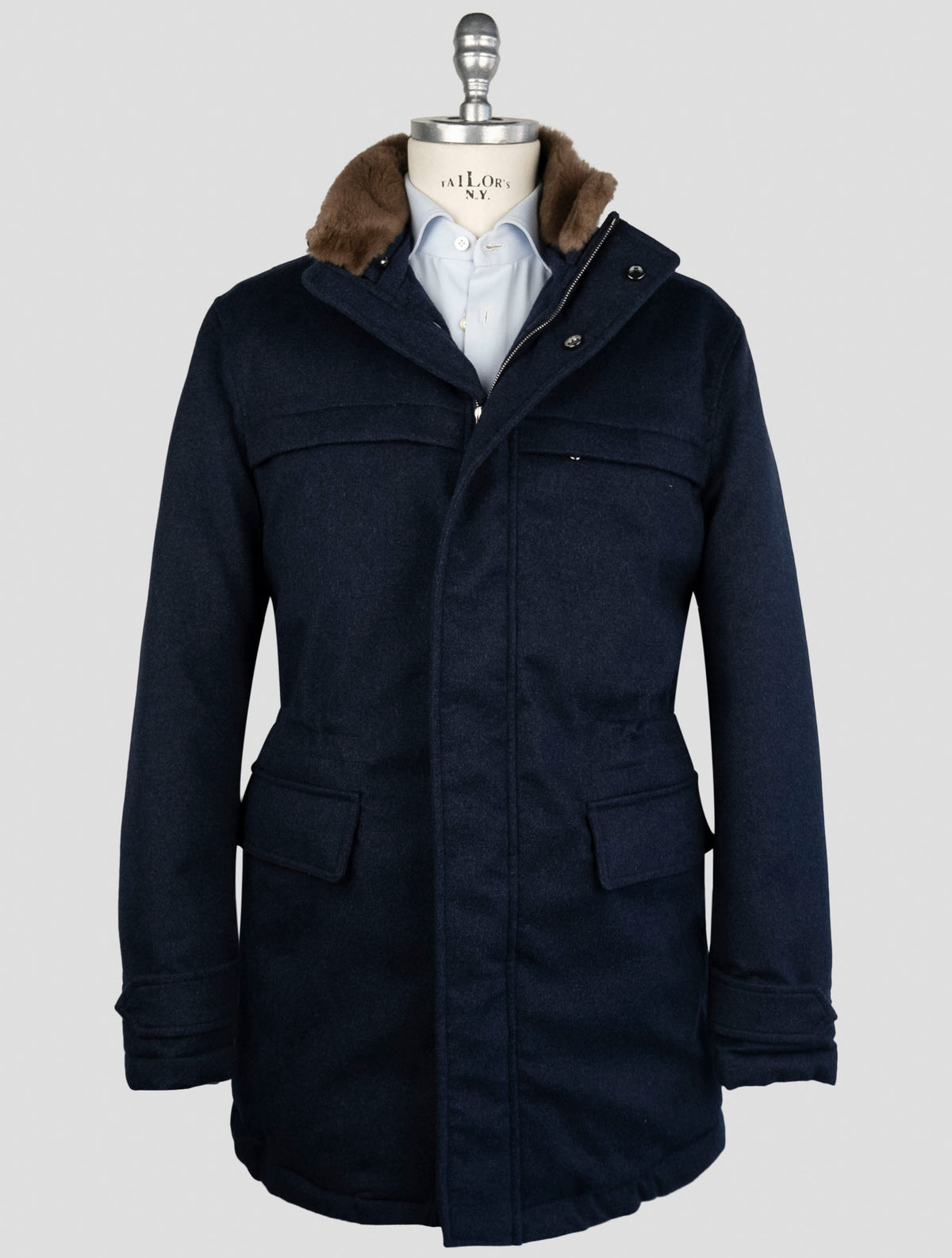 Cesare Attolini  Blue Cashmere Coat 1