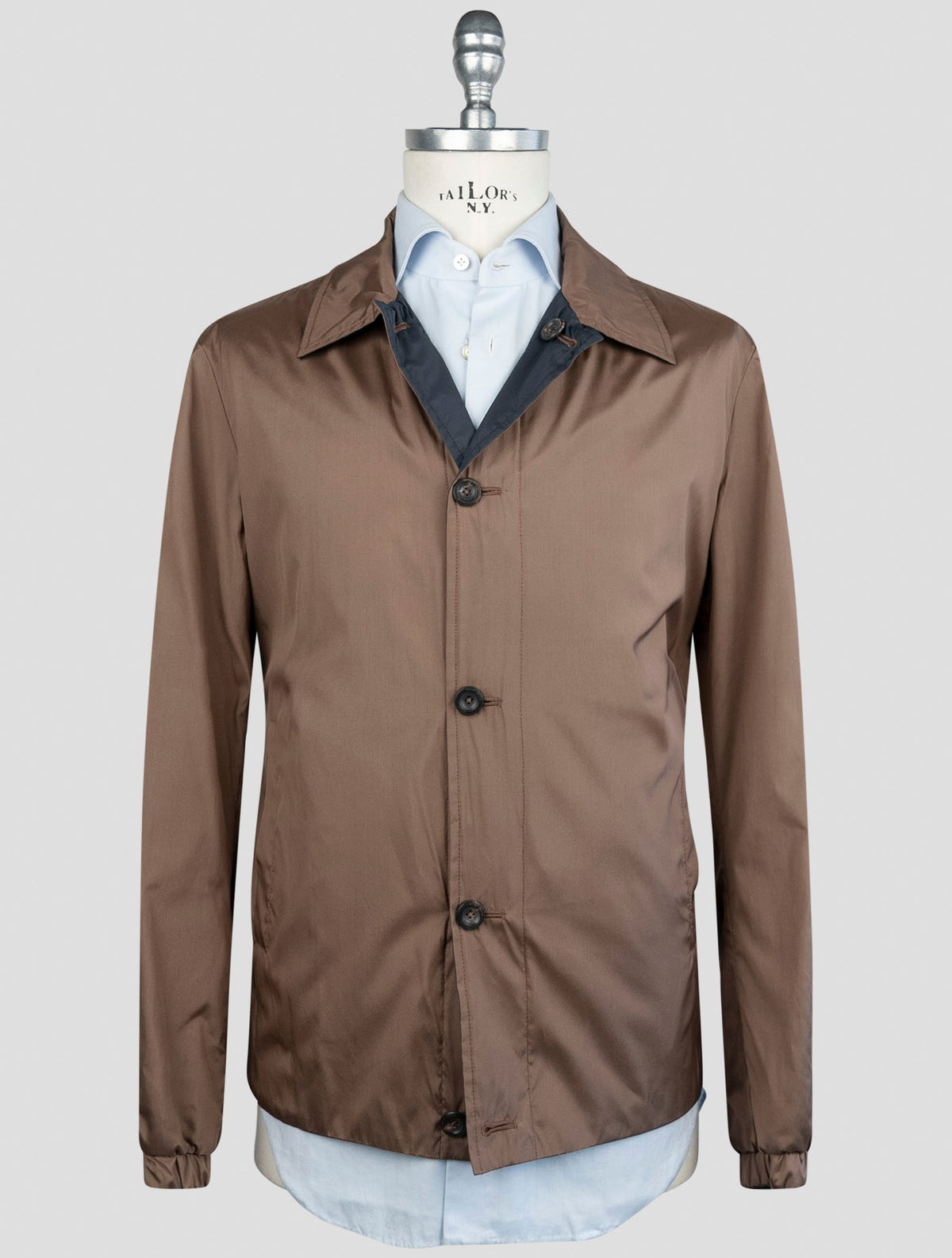 Cesare Attolini Brown Blue Silk Reverse Coat 1