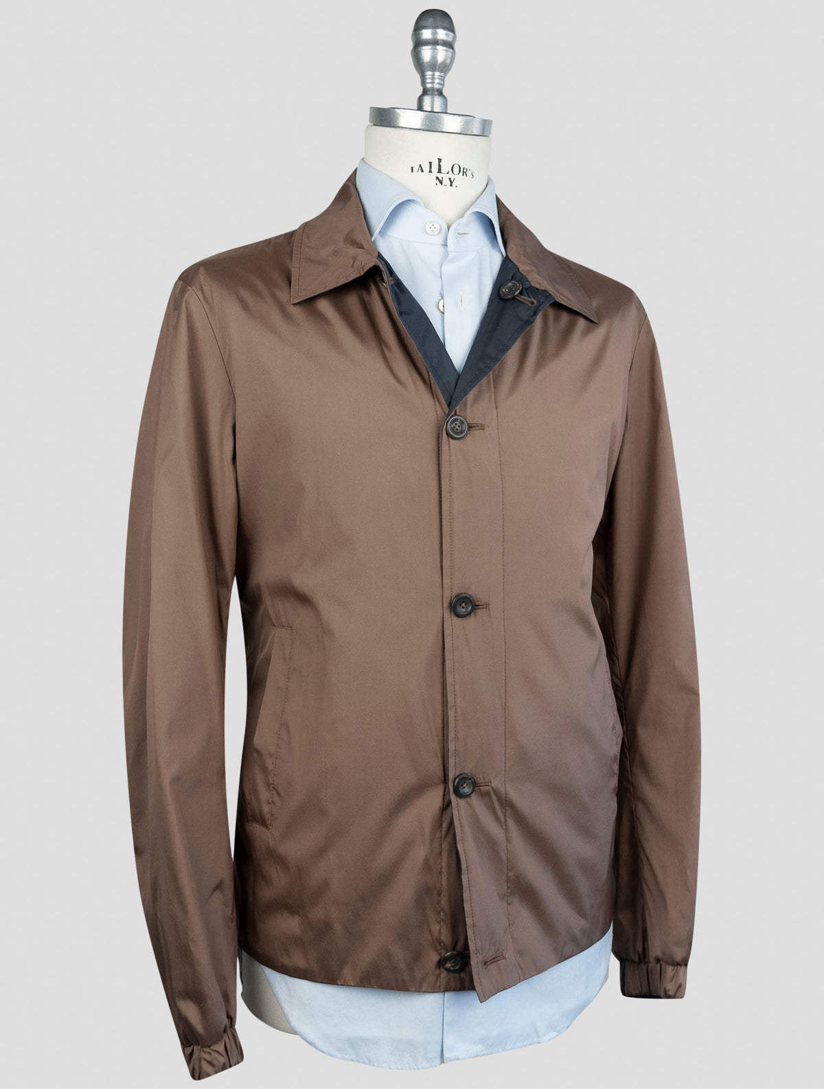 Cesare Attolini Brown Blue Silk Reverse Coat 2
