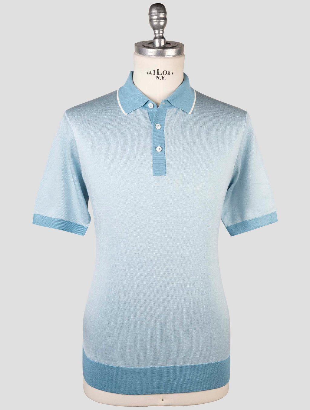 Cesare Attolini Light Blue Silk Polo 1