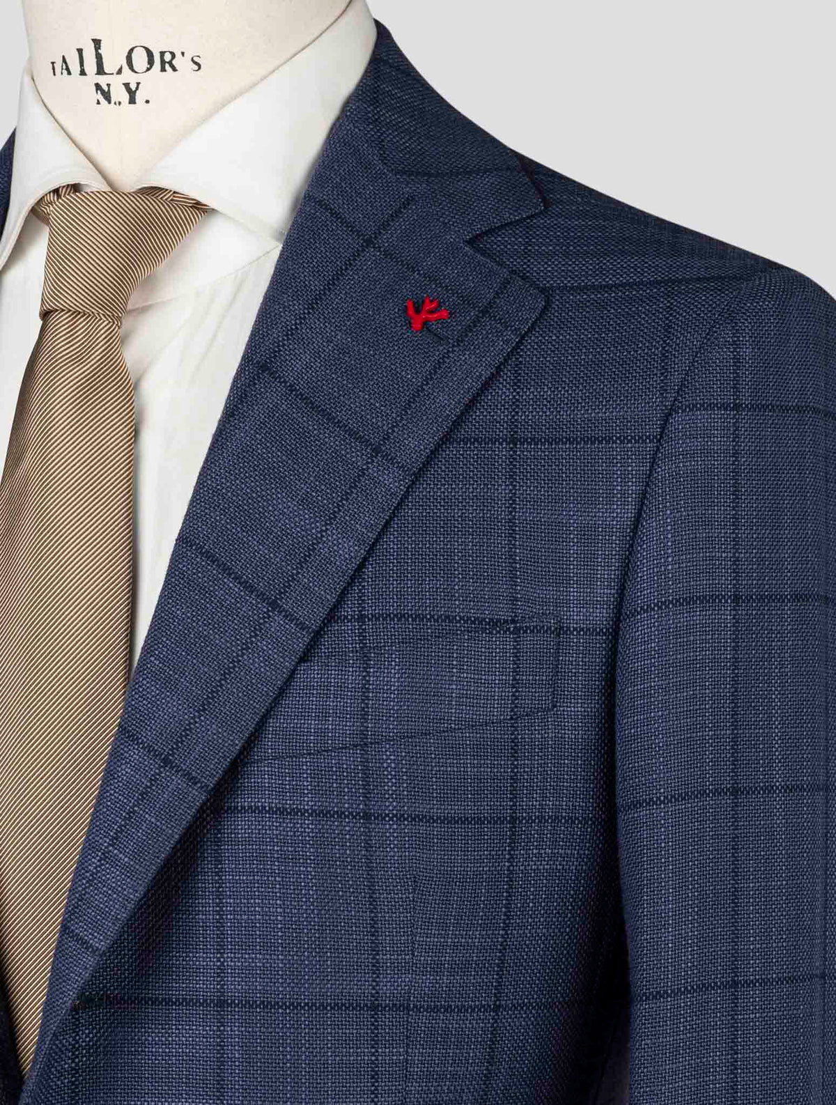 Isaia Blue Wool Silk Blazer 4