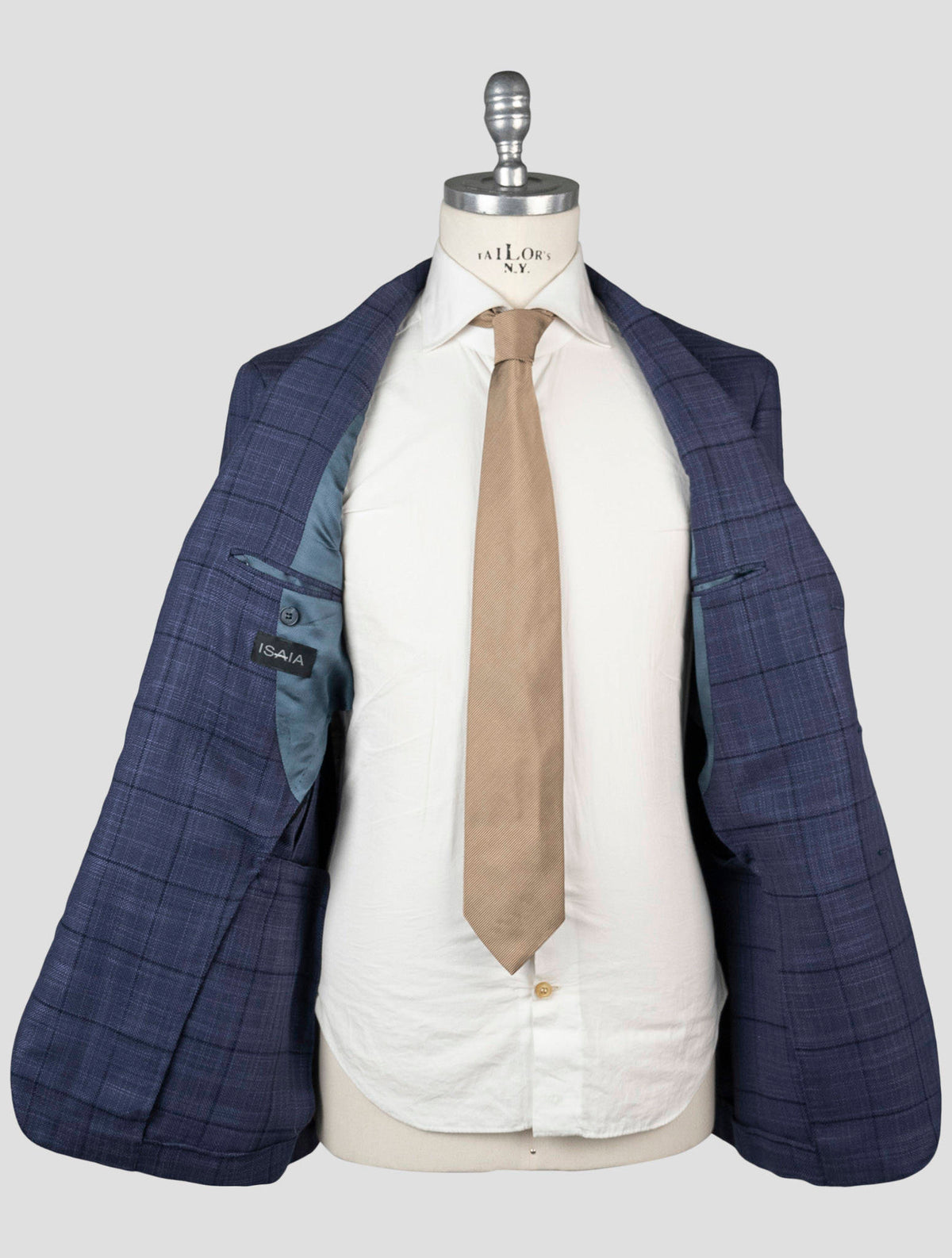 Isaia Blue Wool Silk Blazer 5