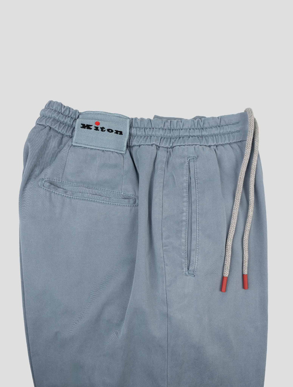 Kiton Light Blue Gray Lyocell Cotton Ea Pants 4