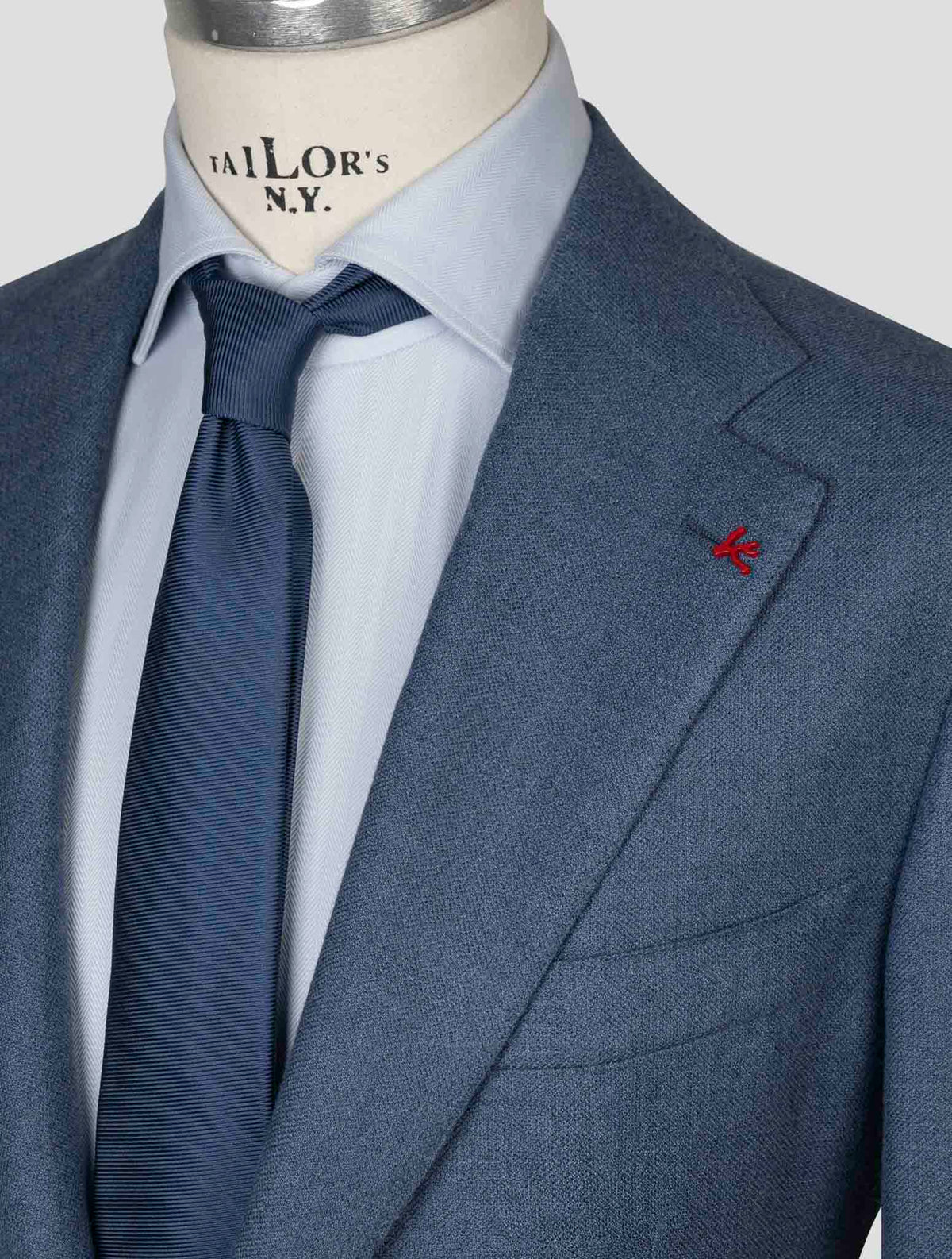 Isaia Blue Silk Wool Blazer 3