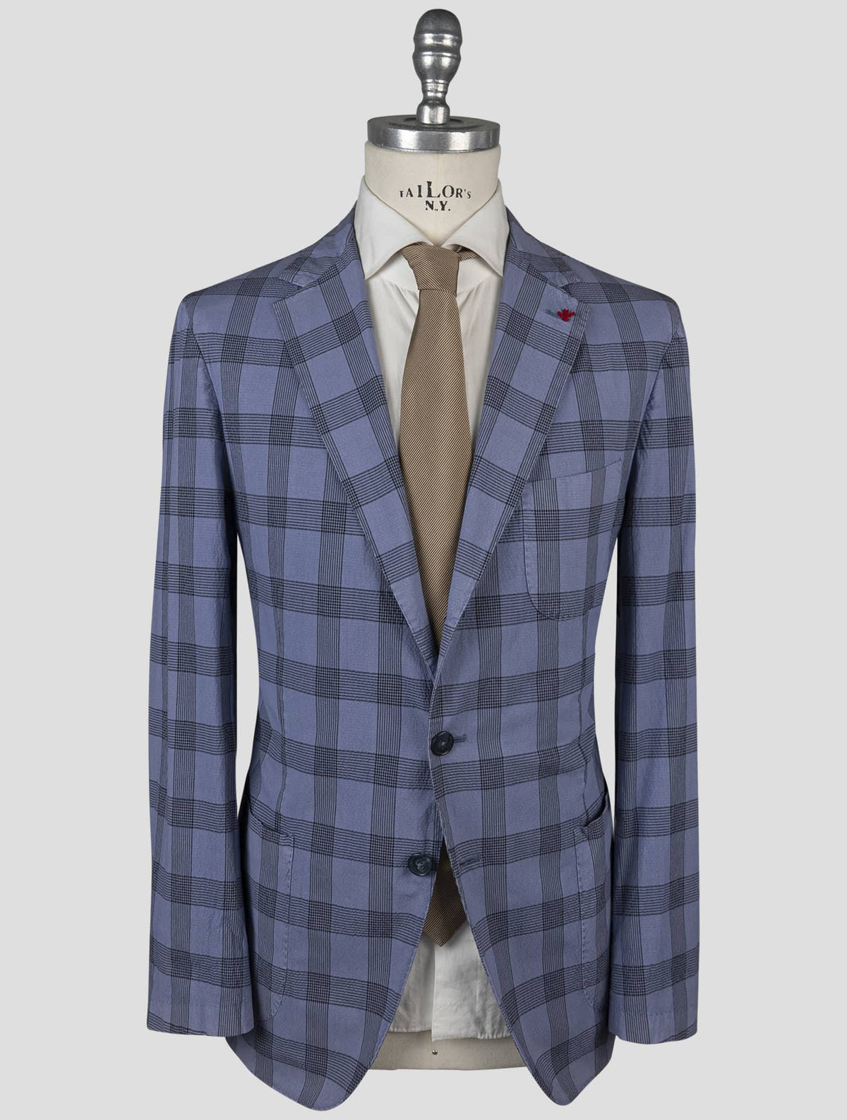 Isaia Blue Cotton Ea Blazer 8