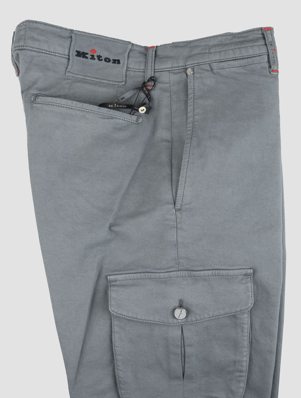 Kiton Light Gray Cotton Ea Cargo Pants 6
