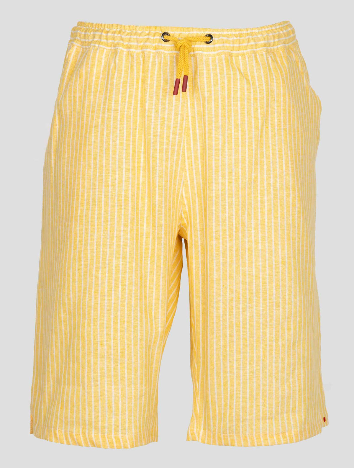Kiton Yellow White Linen Pl Ea Short Pants KJY38 1