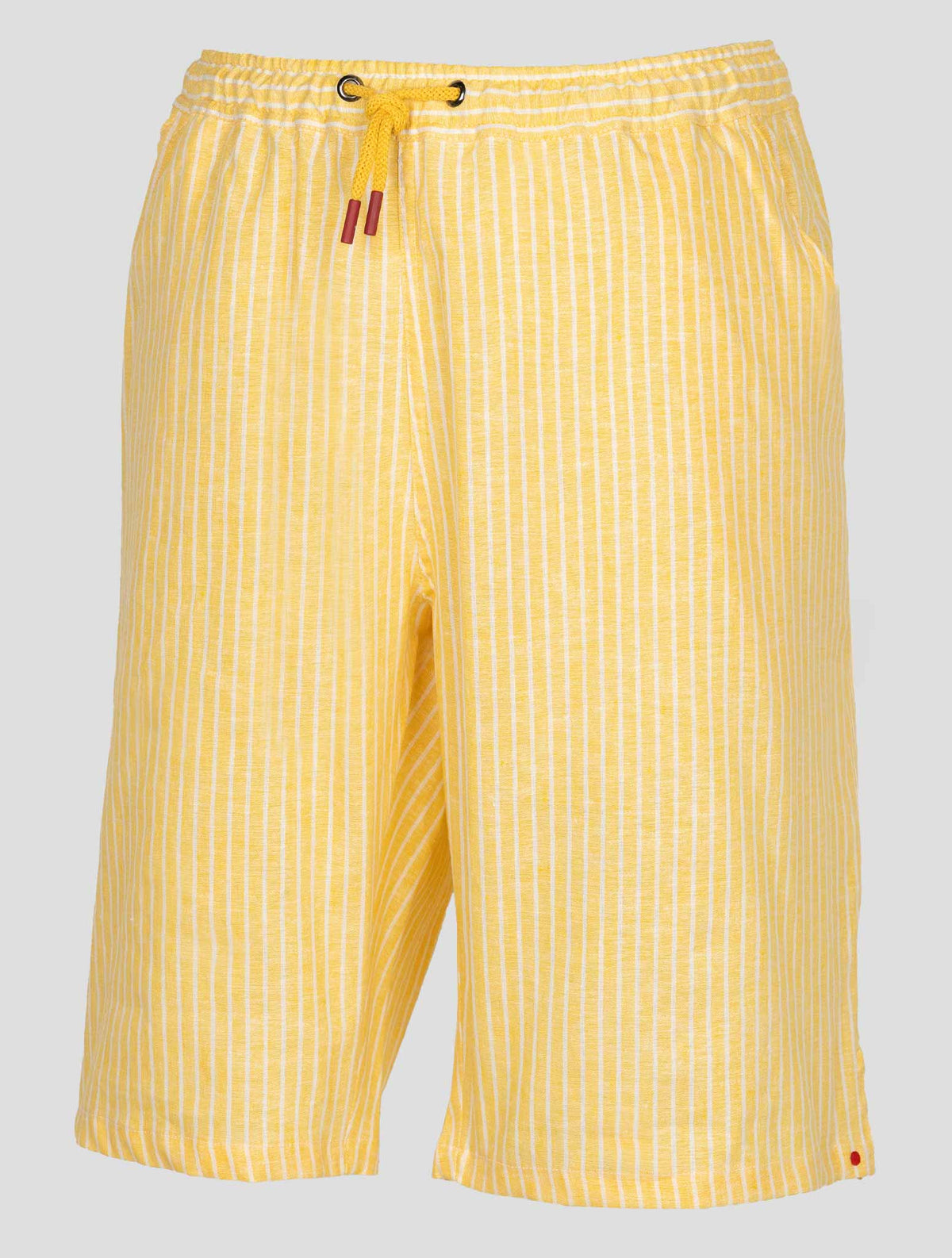 Kiton Yellow White Linen Pl Ea Short Pants KJY38 2