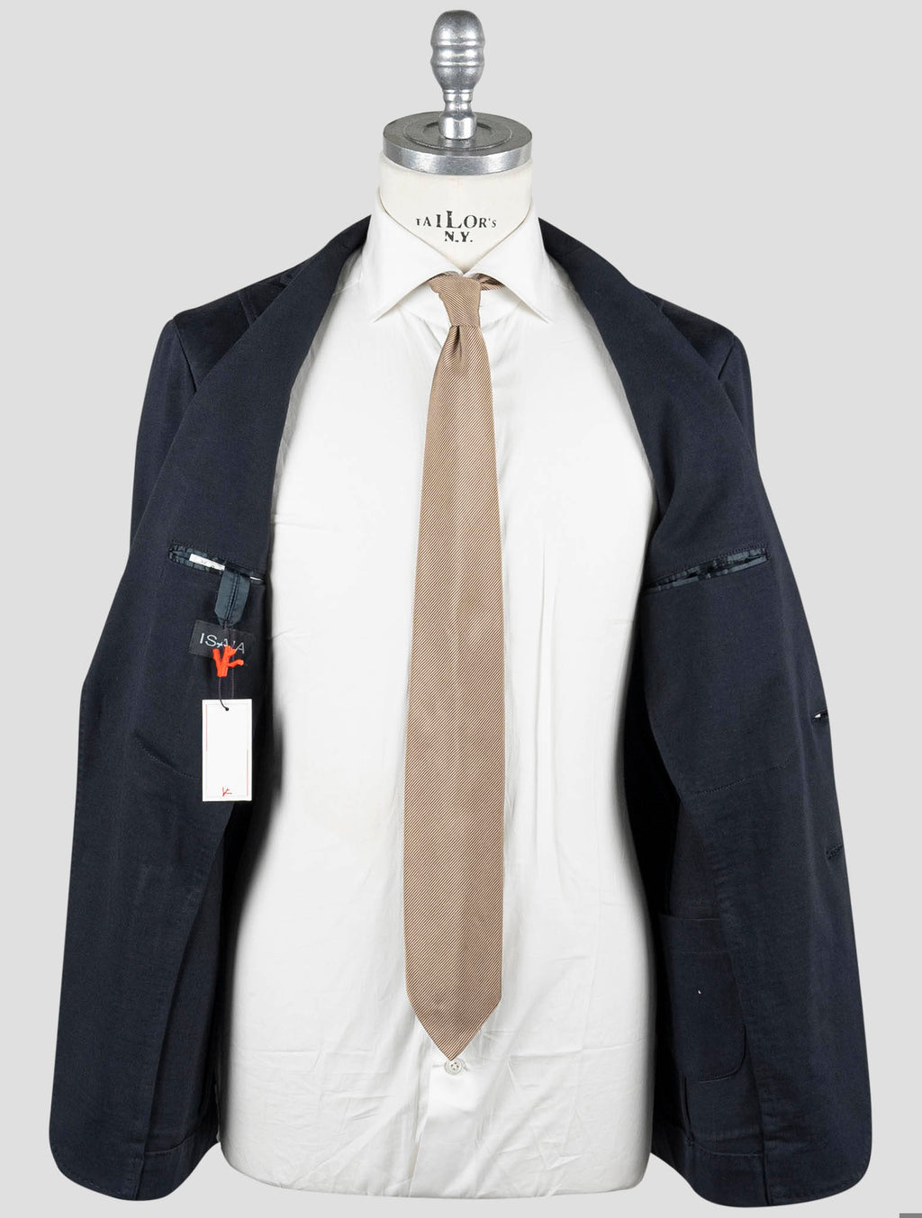 Isaia Blue Cotton Wool Suit 8