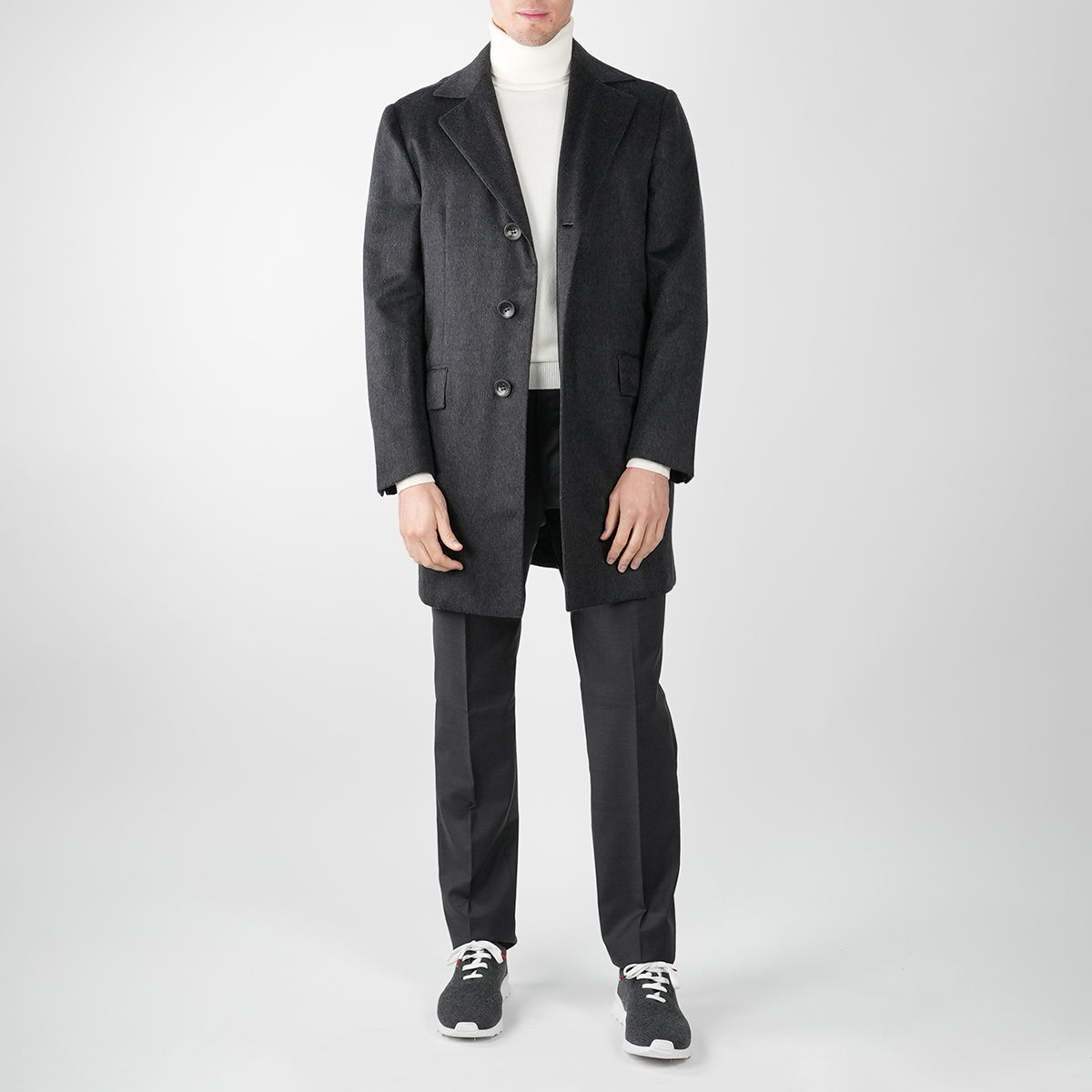 KITON Dark Grey Cashmere Overcoat 2