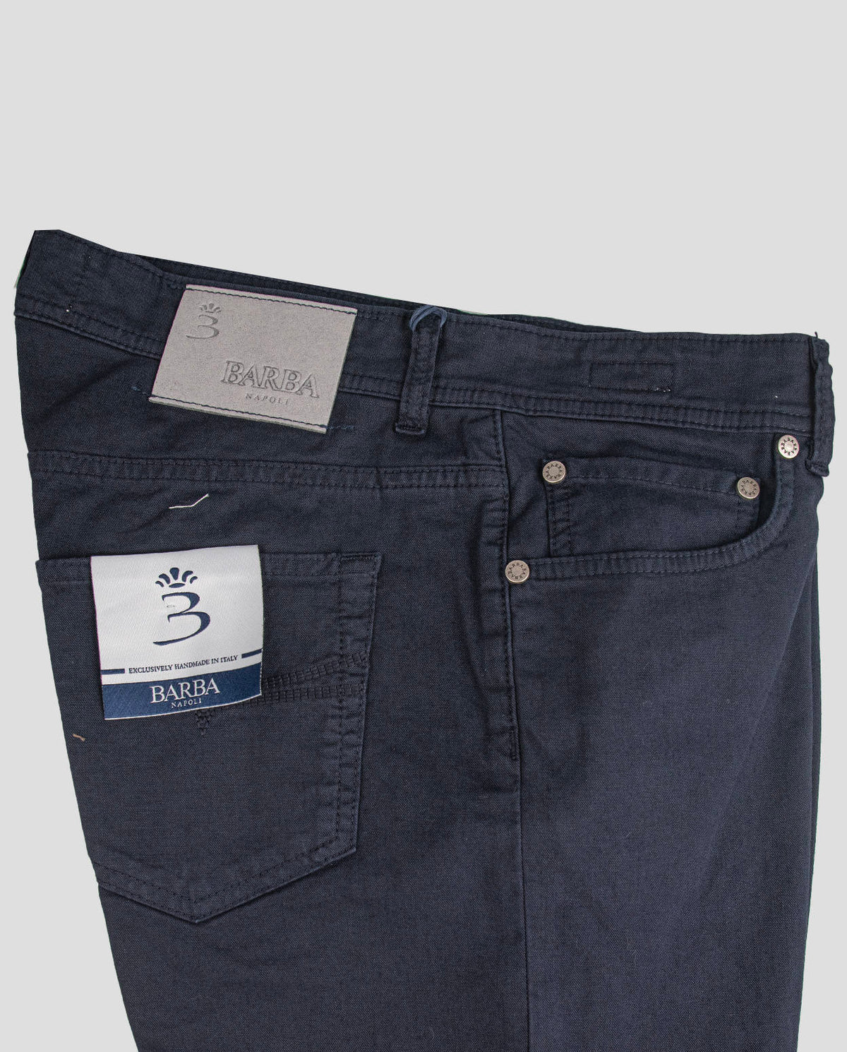 Barba Napoli Dark Blue Cotton Lycra Jeans 3