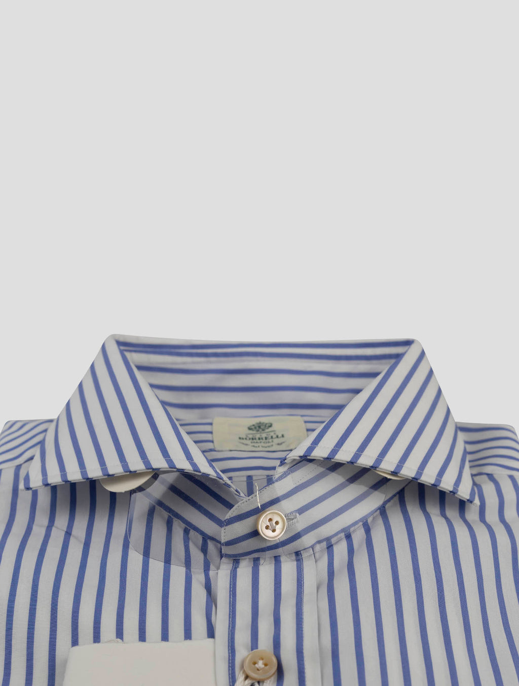 Luigi Borrelli Blue White Cotton Shirt 2
