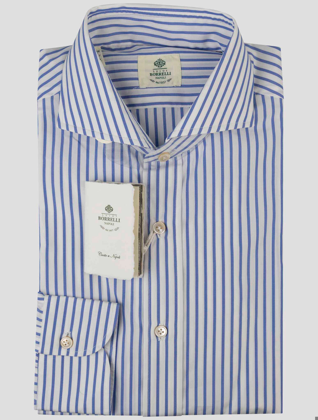 Luigi Borrelli Blue White Cotton Shirt 3