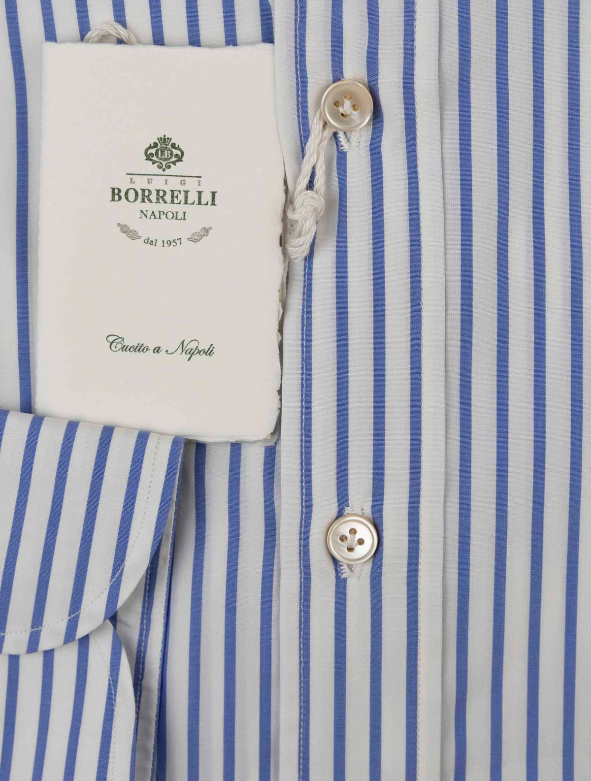 Luigi Borrelli Blue White Cotton Shirt 4
