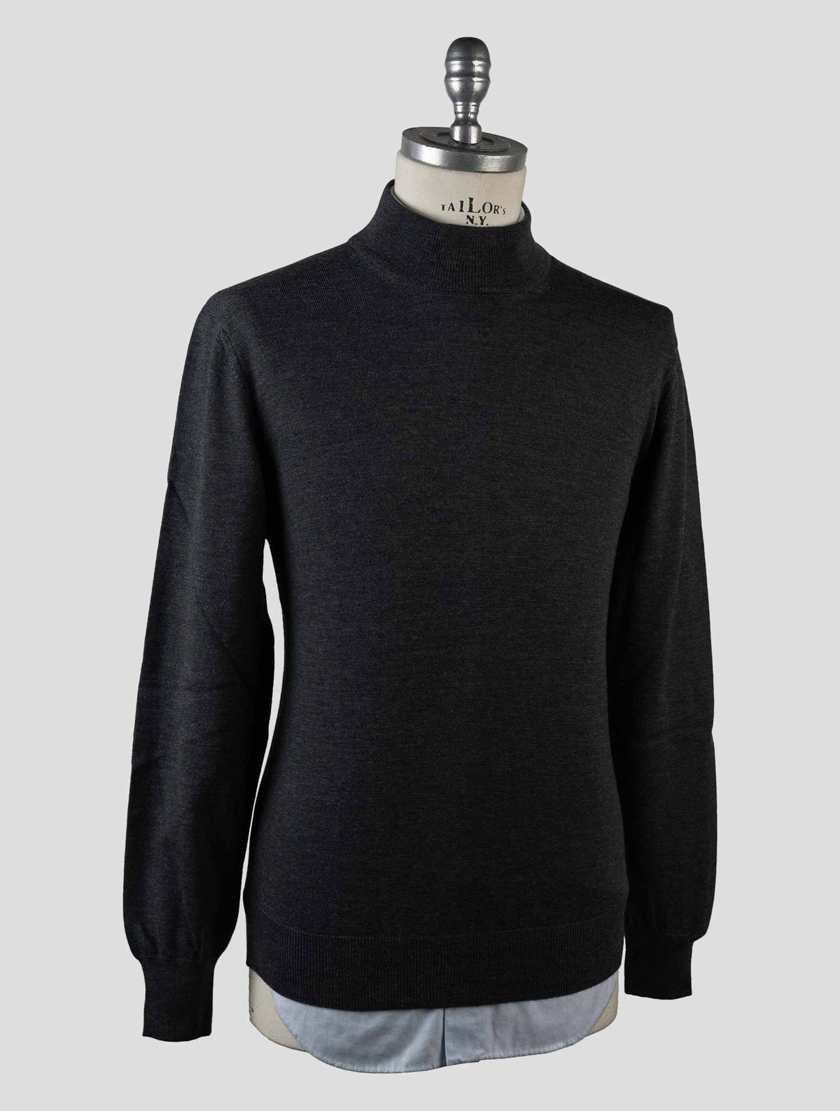 Gran Sasso Dark Gray Virgin Wool Sweater Half Neck 2