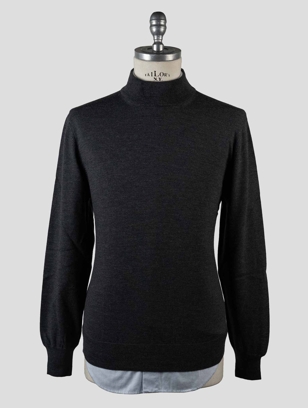 Gran Sasso Dark Gray Virgin Wool Sweater Half Neck 4