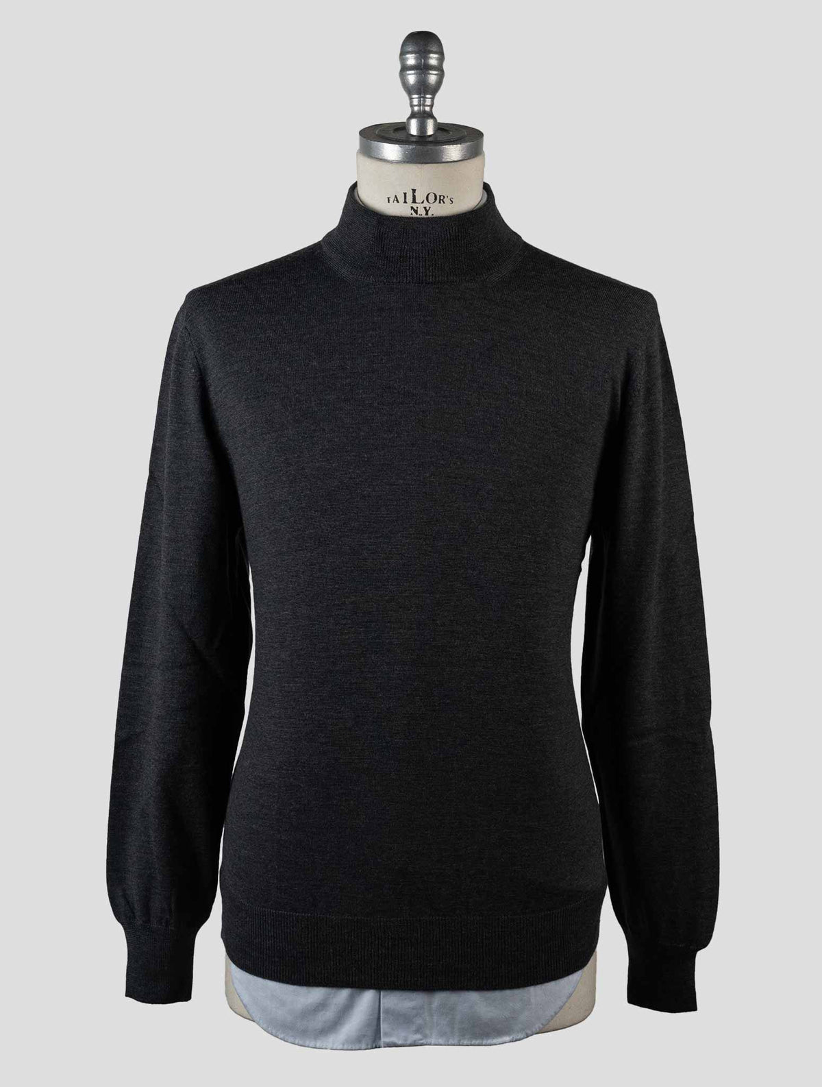 Gran Sasso Dark Gray Virgin Wool Sweater Half Neck 4