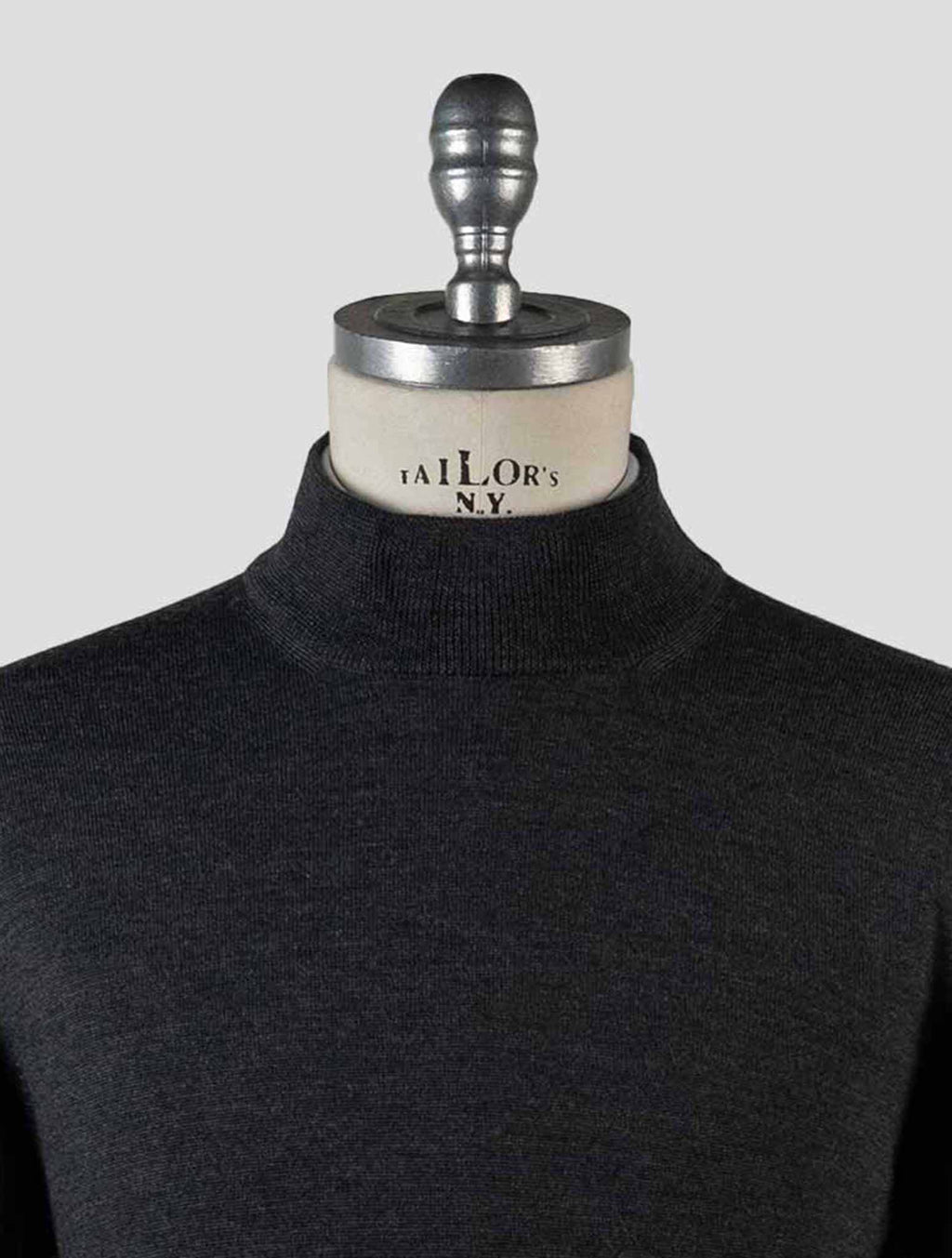 Gran Sasso Dark Gray Virgin Wool Sweater Half Neck 5