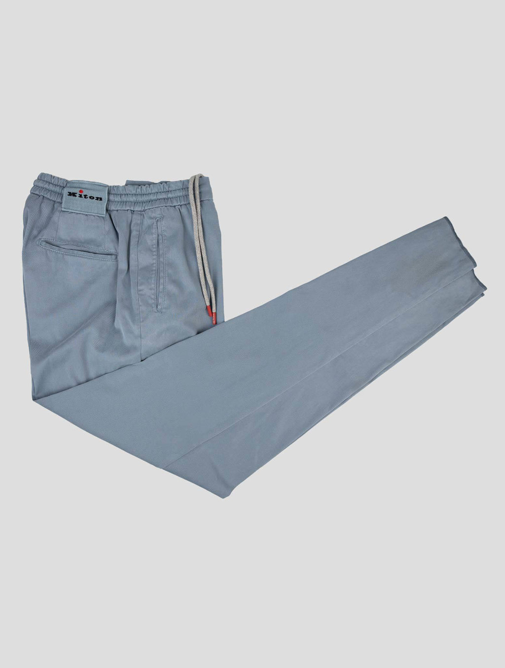 Kiton Light Blue Gray Lyocell Cotton Ea Pants 2