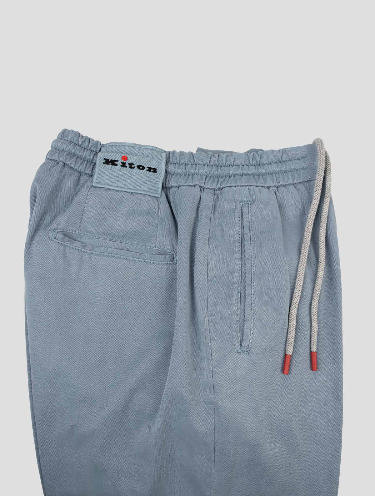 Kiton Light Blue Gray Lyocell Cotton Ea Pants 4