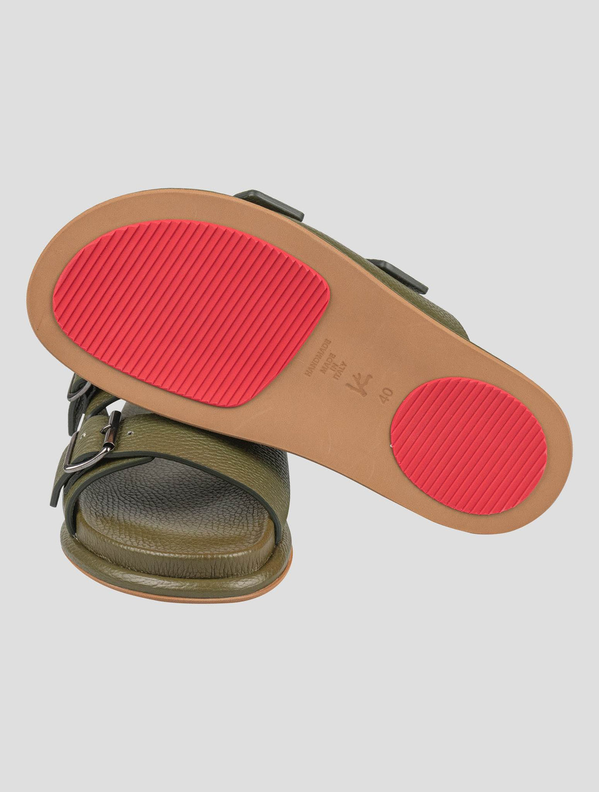 Isaia Green Leather Sandals 3
