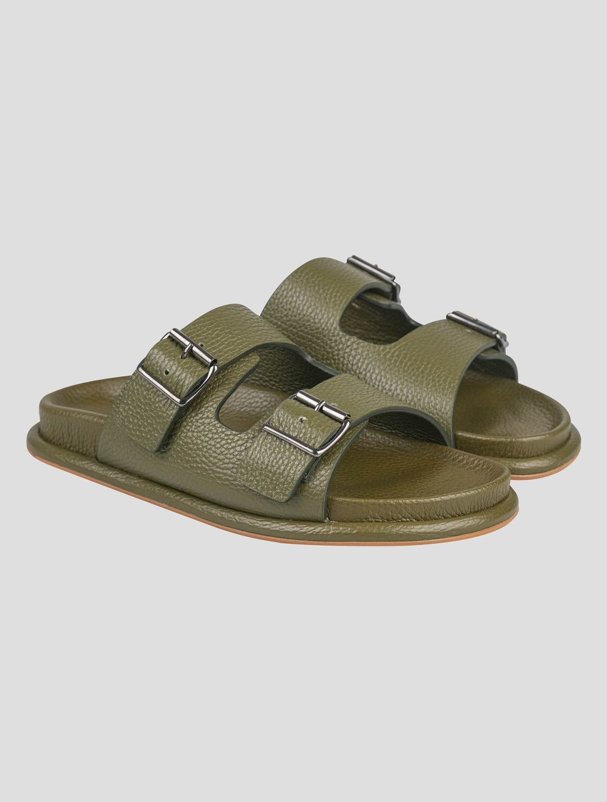 Isaia Green Leather Sandals 5
