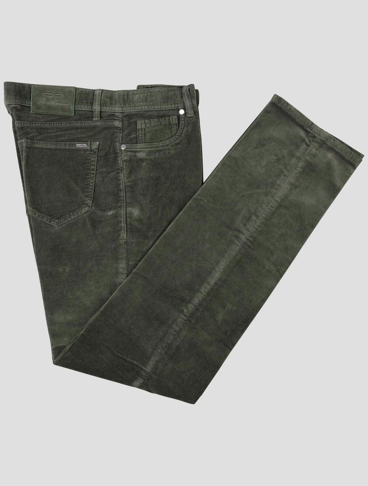 Cesare Attolini Green Cotton Ea Velvet Jeans 1