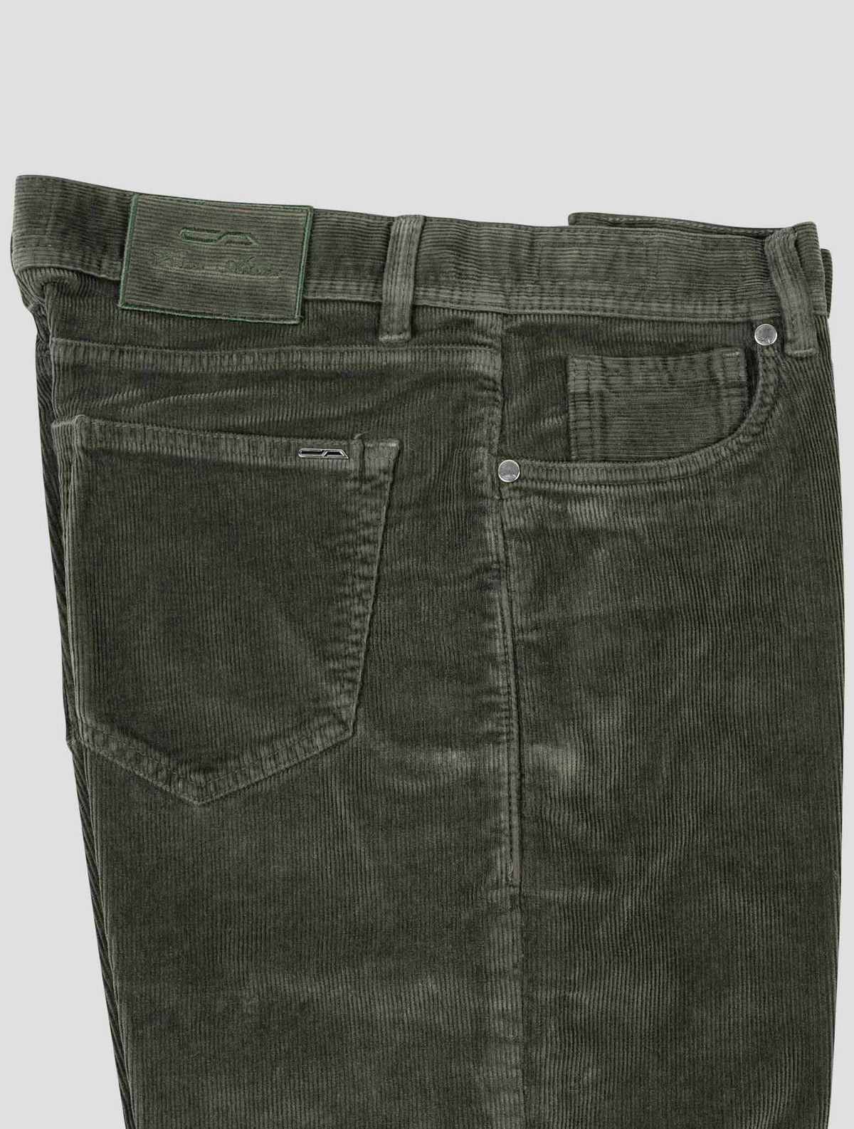 Cesare Attolini Green Cotton Ea Velvet Jeans 3