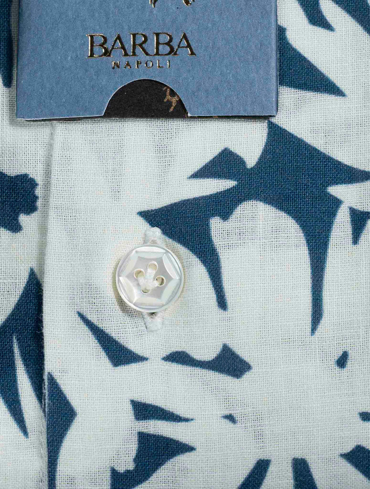 Barba Napoli Blue White Linen Cotton Shirt 3