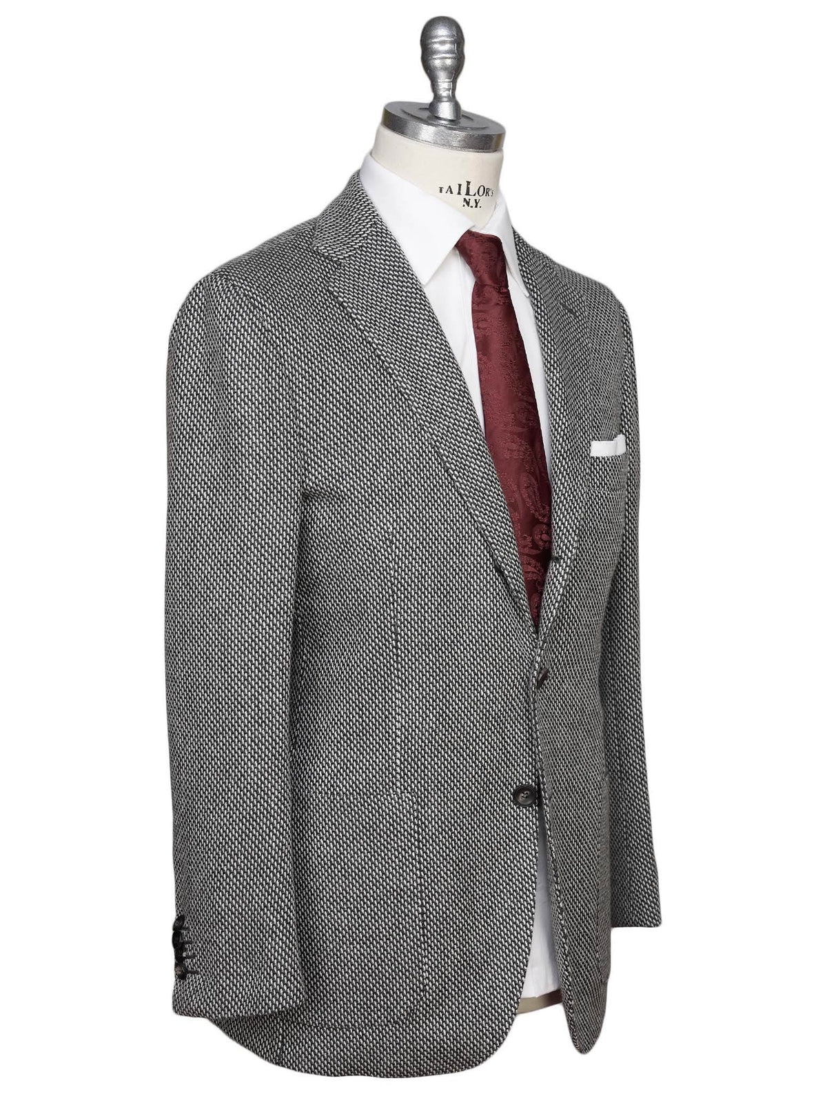 Kiton Gray White Cashmere Blazer 2