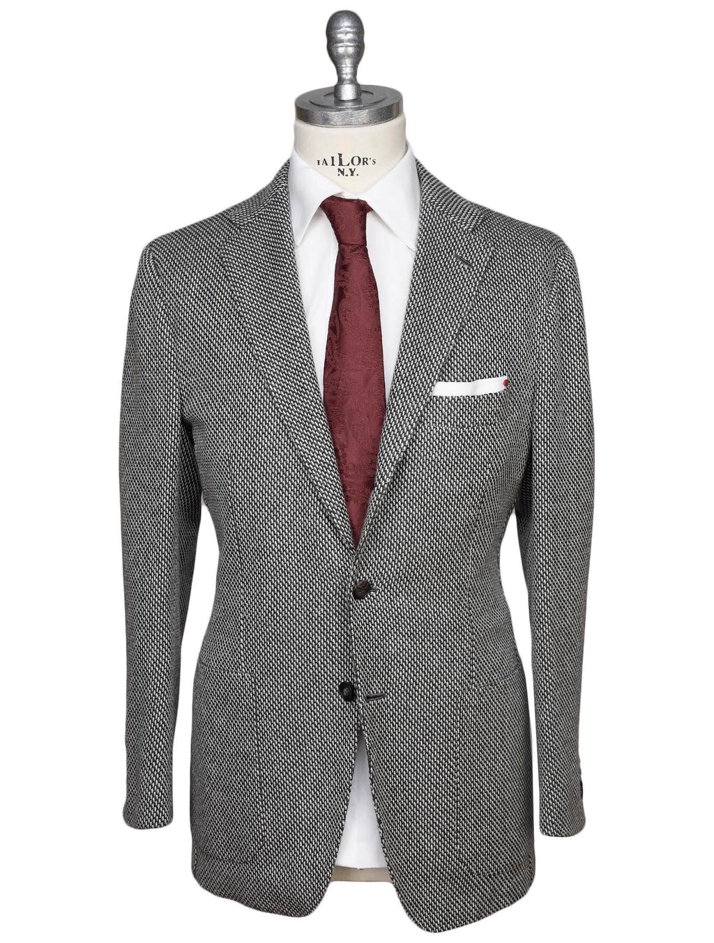 Kiton Gray White Cashmere Blazer 5