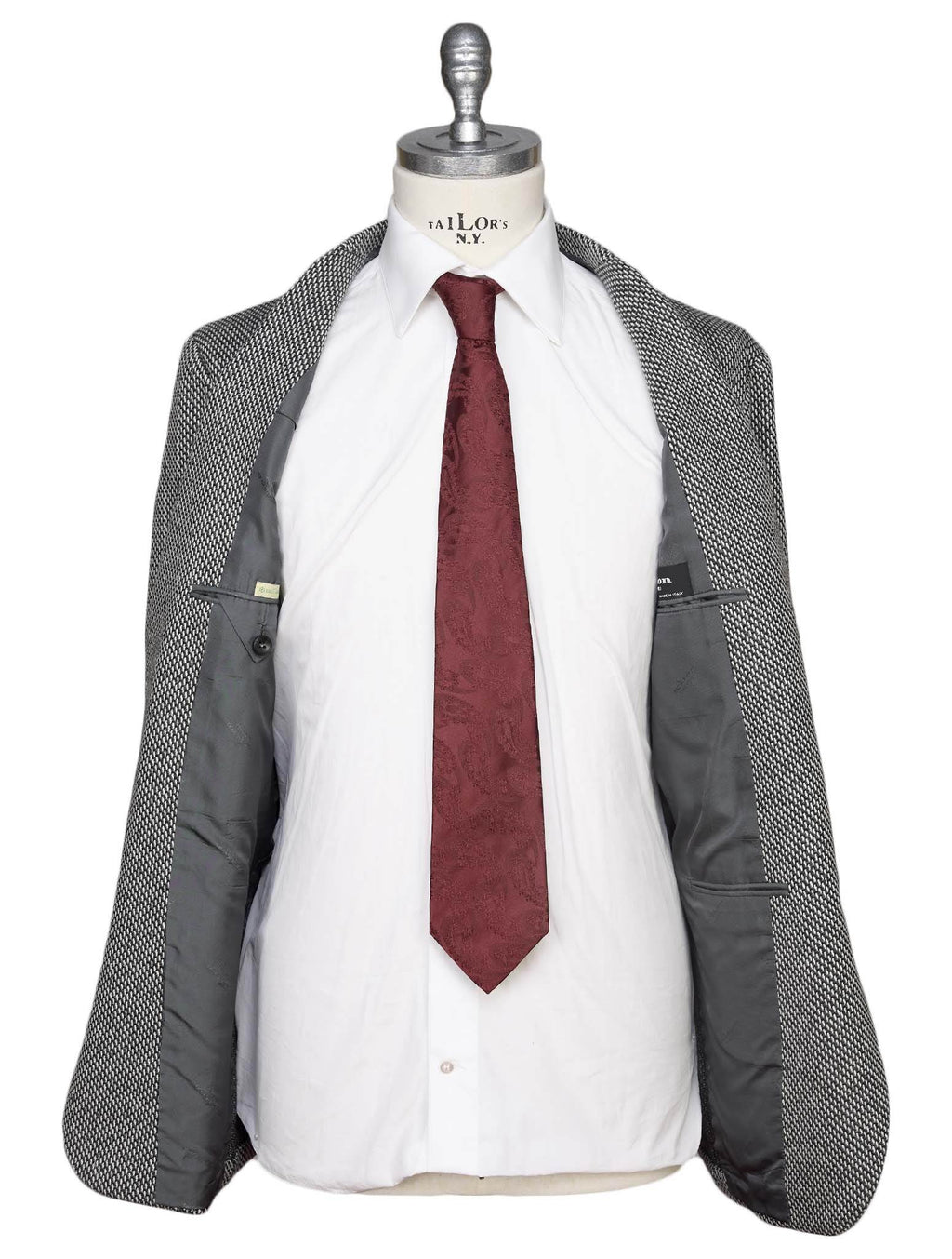 Kiton Gray White Cashmere Blazer 6