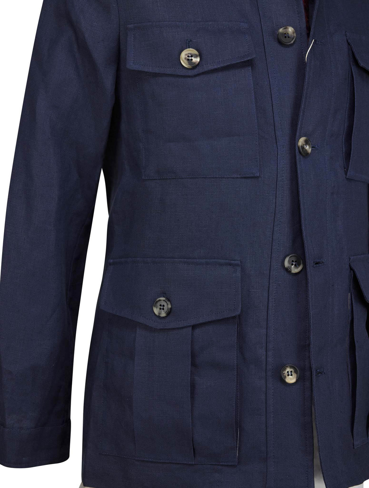 Luigi Borrelli Blue Linen Coat 4