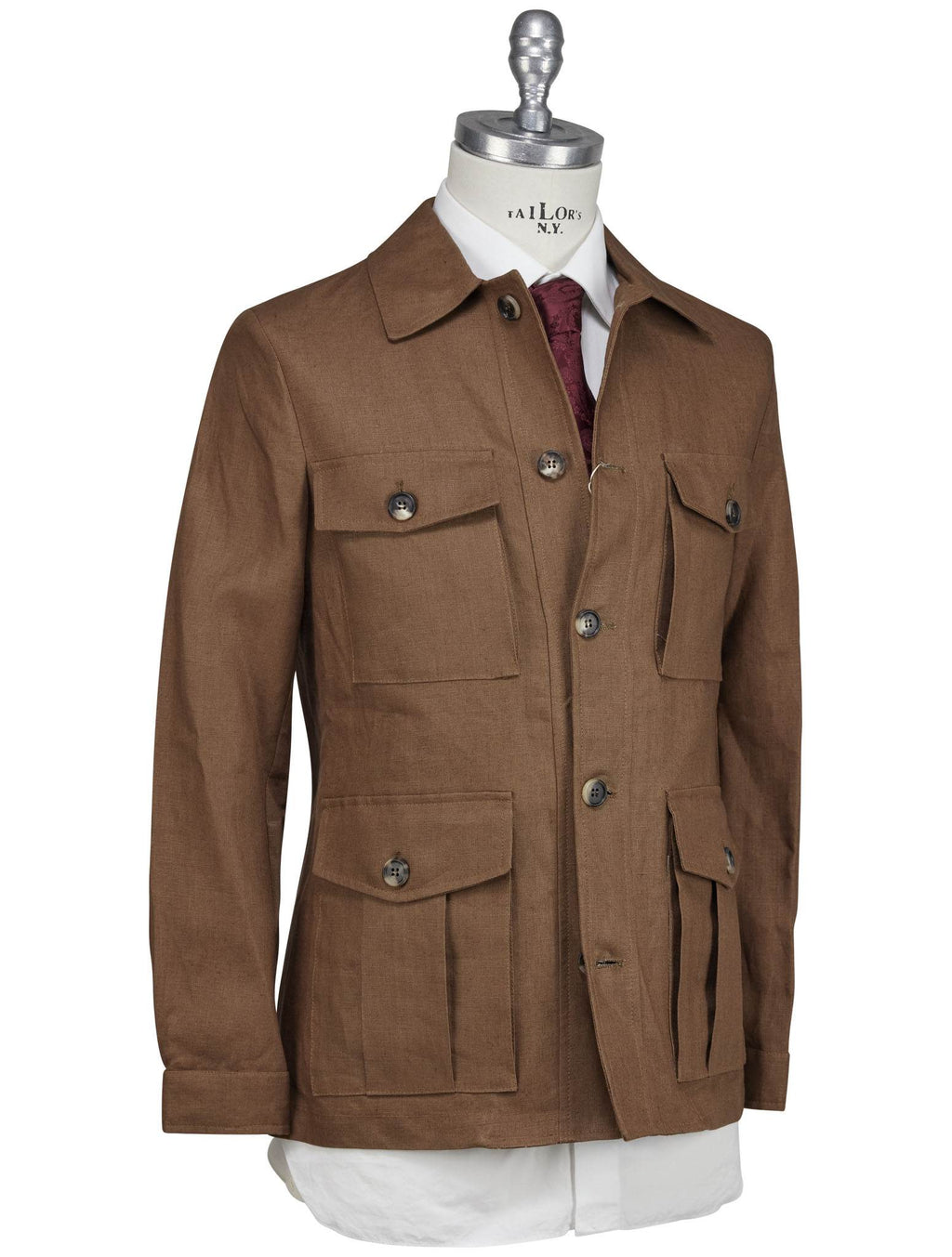 Luigi Borrelli Brown Linen Coat 2