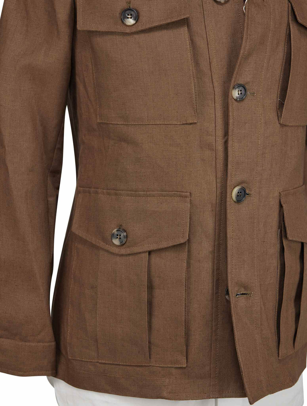 Luigi Borrelli Brown Linen Coat 3
