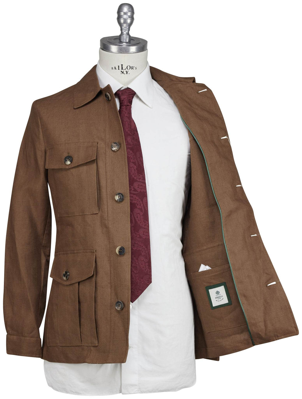 Luigi Borrelli Brown Linen Coat 4