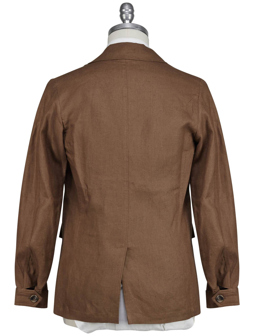 Luigi Borrelli Brown Linen Coat 6