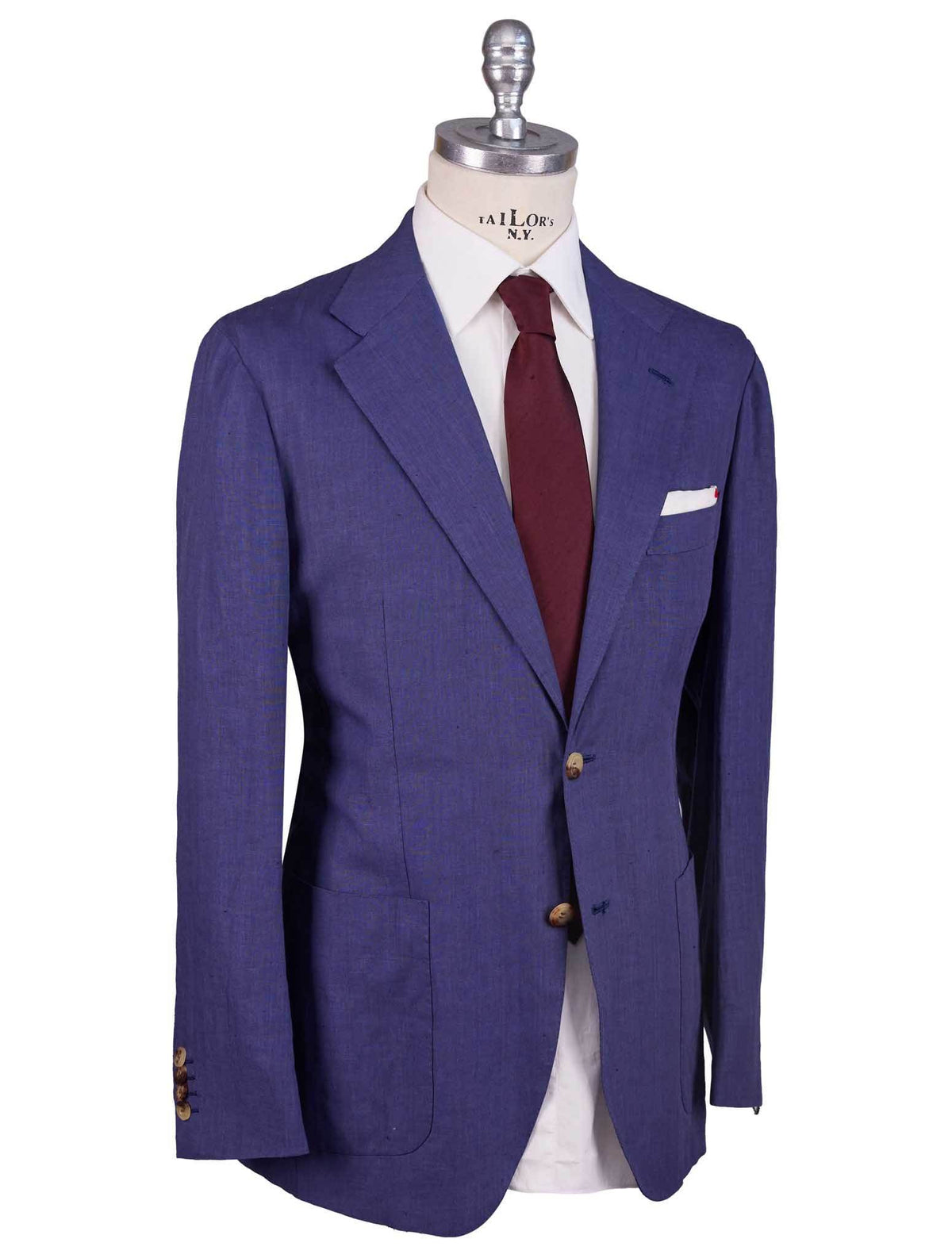 Kiton Blue Linen Short Pants Suit 2