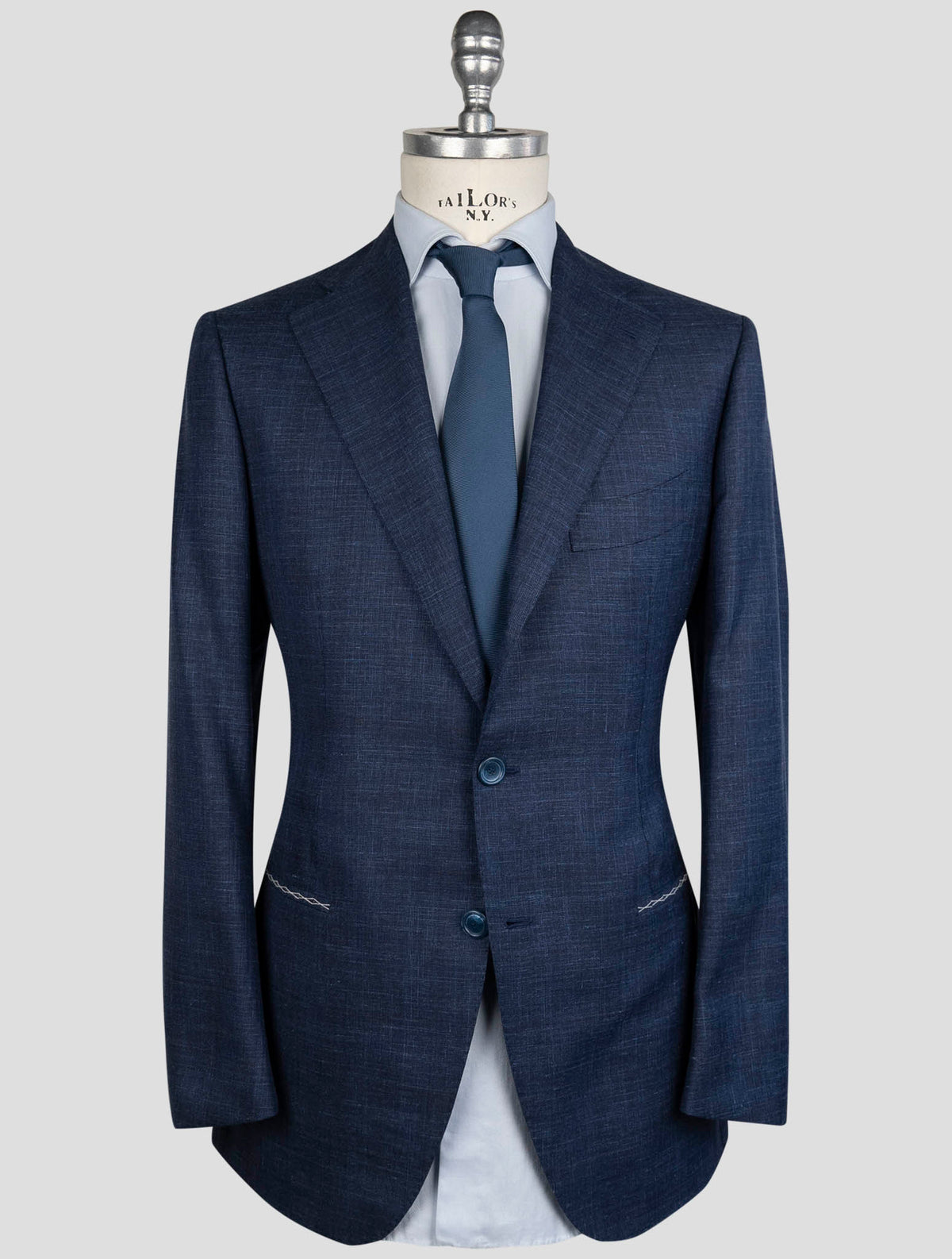 Cesare Attolini  Blue Wool  Silk Linen  Suit 1