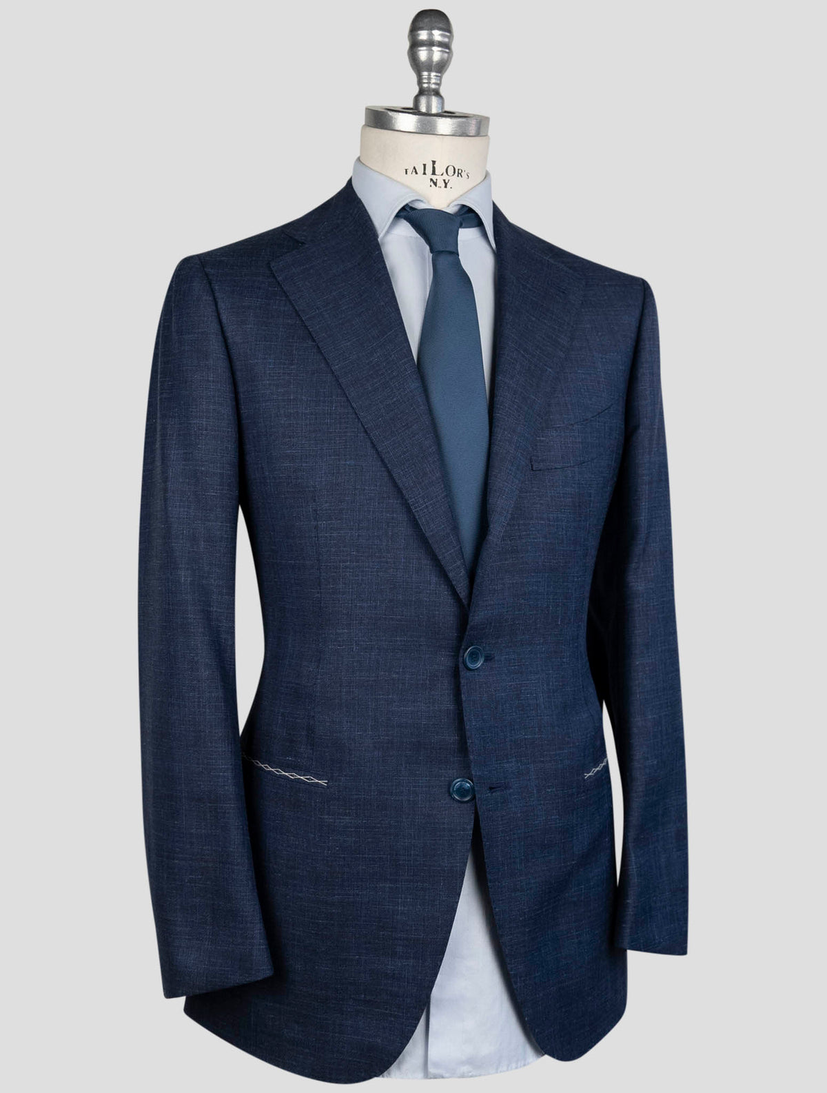Cesare Attolini  Blue Wool  Silk Linen  Suit 2