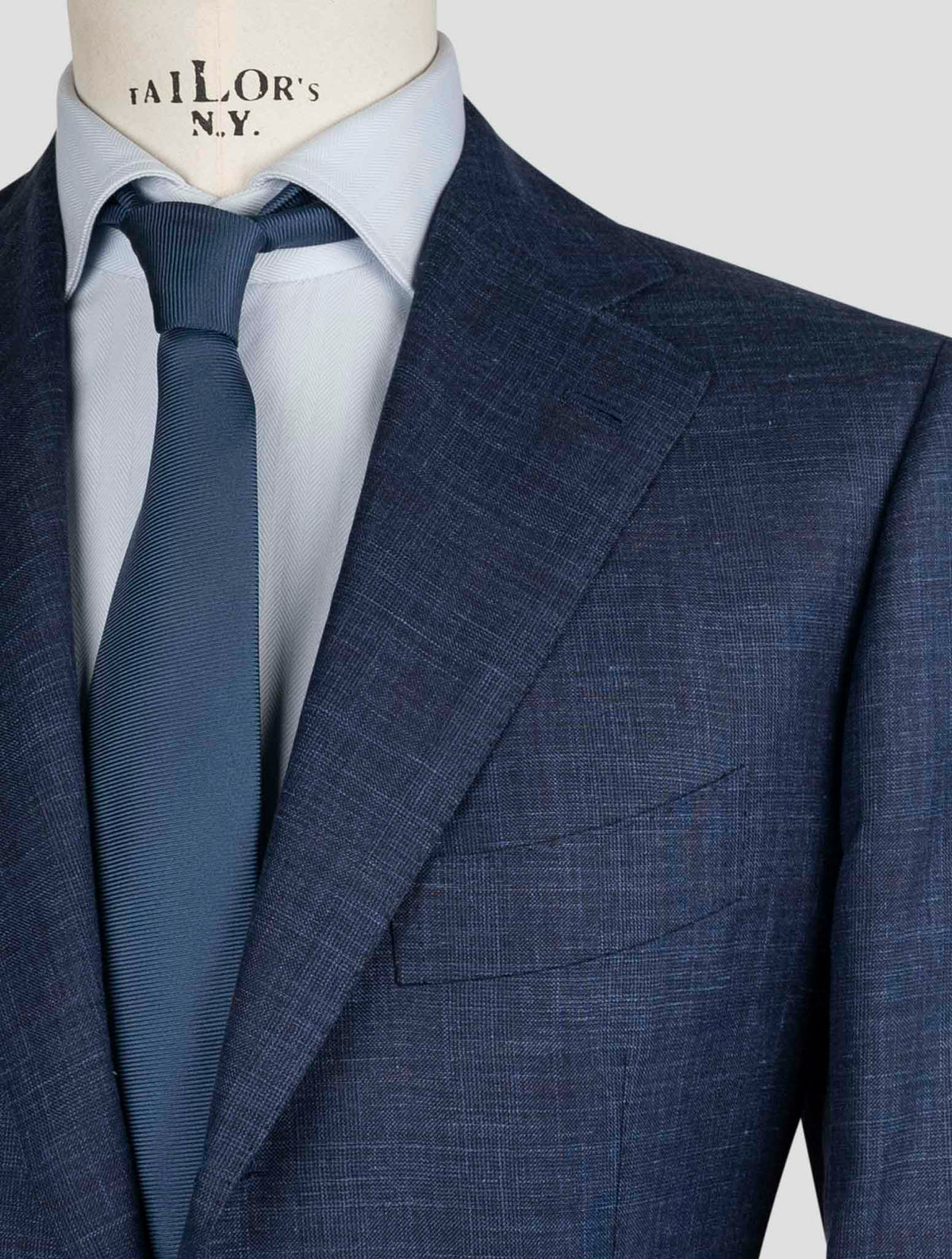 Cesare Attolini  Blue Wool  Silk Linen  Suit 5