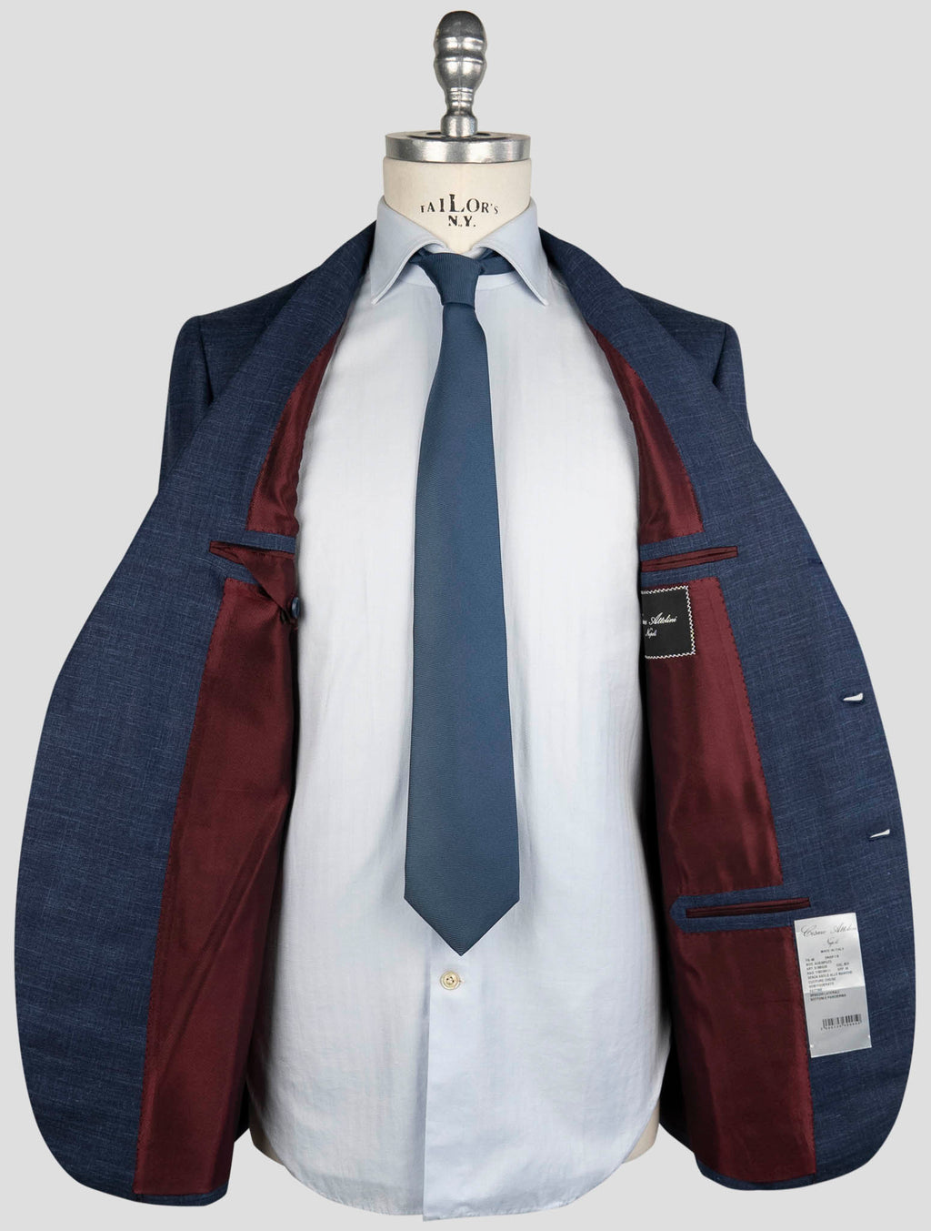 Cesare Attolini  Blue Wool  Silk Linen  Suit 7