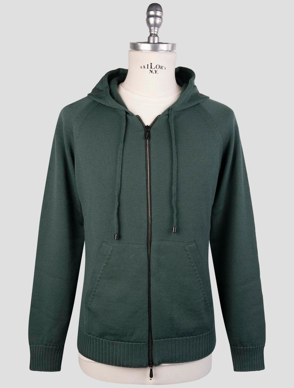 Drumohr Green Lambswool Sweater Full Zip 1